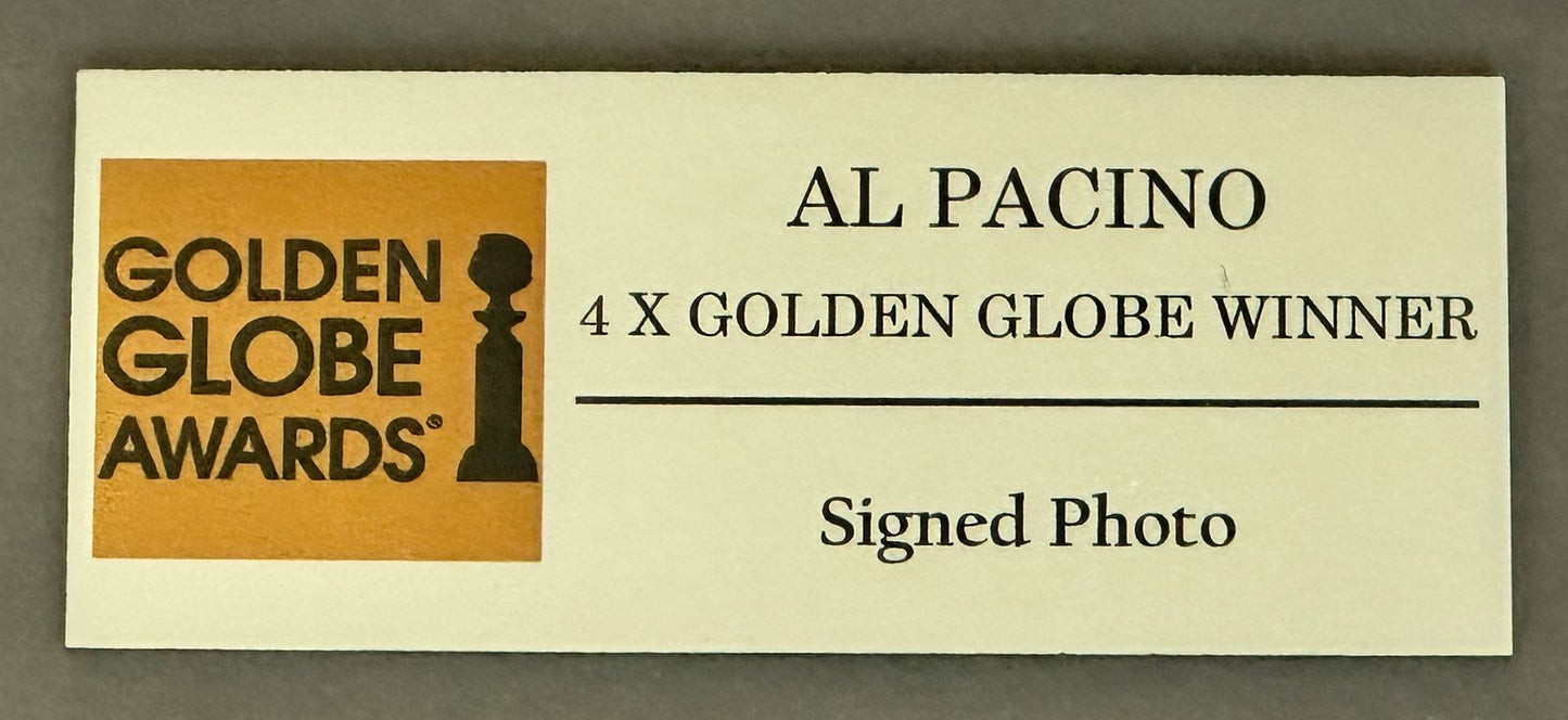 Al Pacino Fotografía Autografiada Enmarcada Globo de Oro firma certificada por PSA T22208.