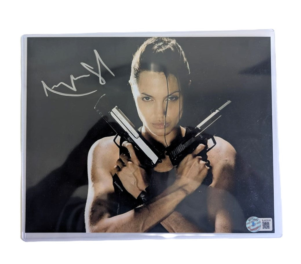 Angelina Jolie Fotografía Autografiada Tomb Raider firma certificada por Beckett BJ67010