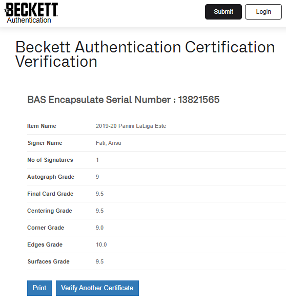 Ansu Fati FC Barcelona TARJETA # 00013821565 autografiada autógrafo certificado por Beckett.
