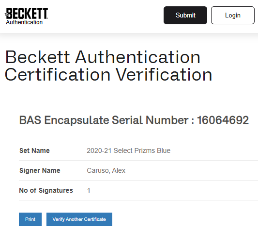 Alex Caruso Lakers TARJETA # 00016064692 autografiada autógrafo certificado por Beckett.