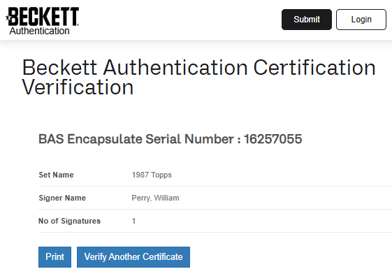 William Perry TARJETA Bears 00016257055 autografiada autógrafo certificado por Beckett.