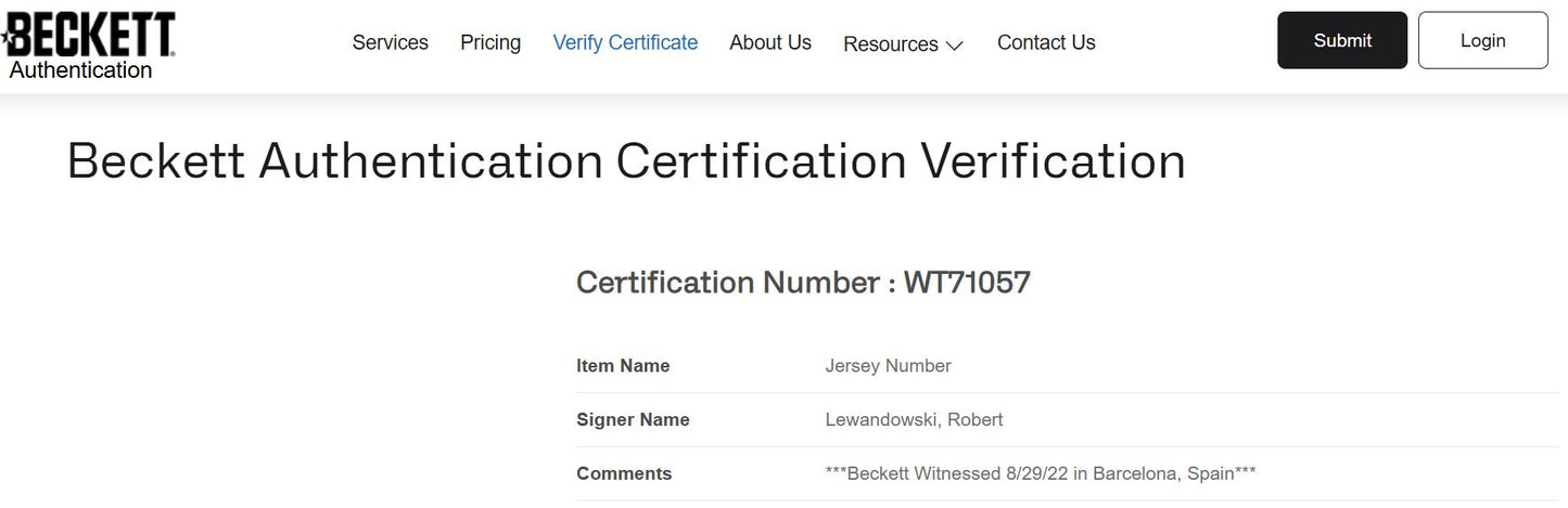 Robert Lewandowski Playera Polonia autografiada, firma certificada por la compañía Beckett