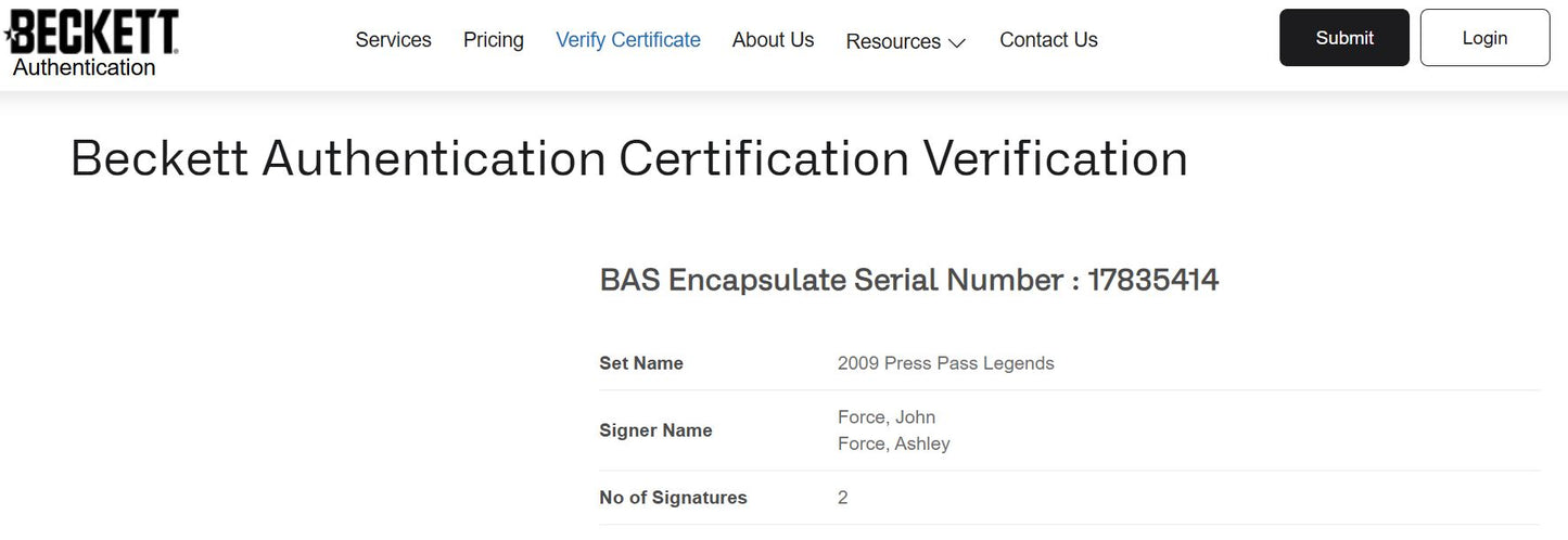 John Force y Ashley Force Tarjeta Autografiada Funny Car Certificada por Beckett 00017835414