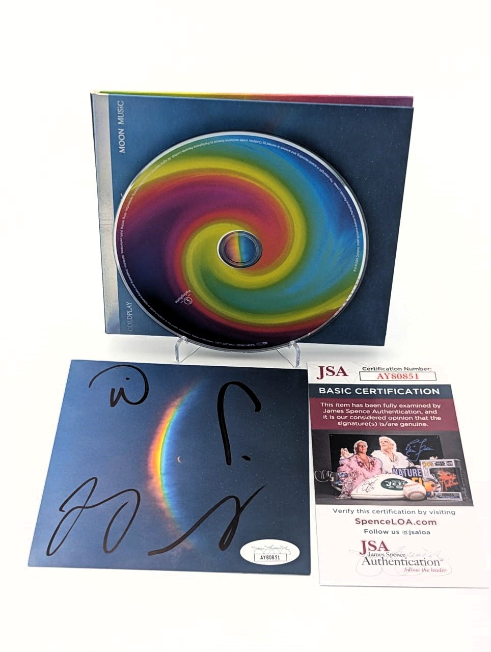 Coldplay Cd Autografiado por 4 integrantes y enmarcado autenticado por AY80851
