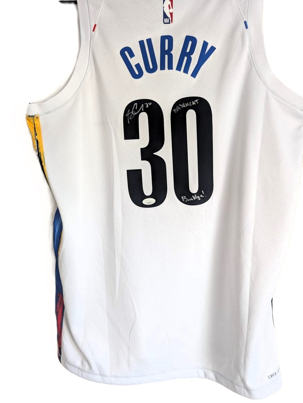 Seth Curry Playera Brooklyn Nets Autografiada firma autenticada por la compañía JSA AR15373.