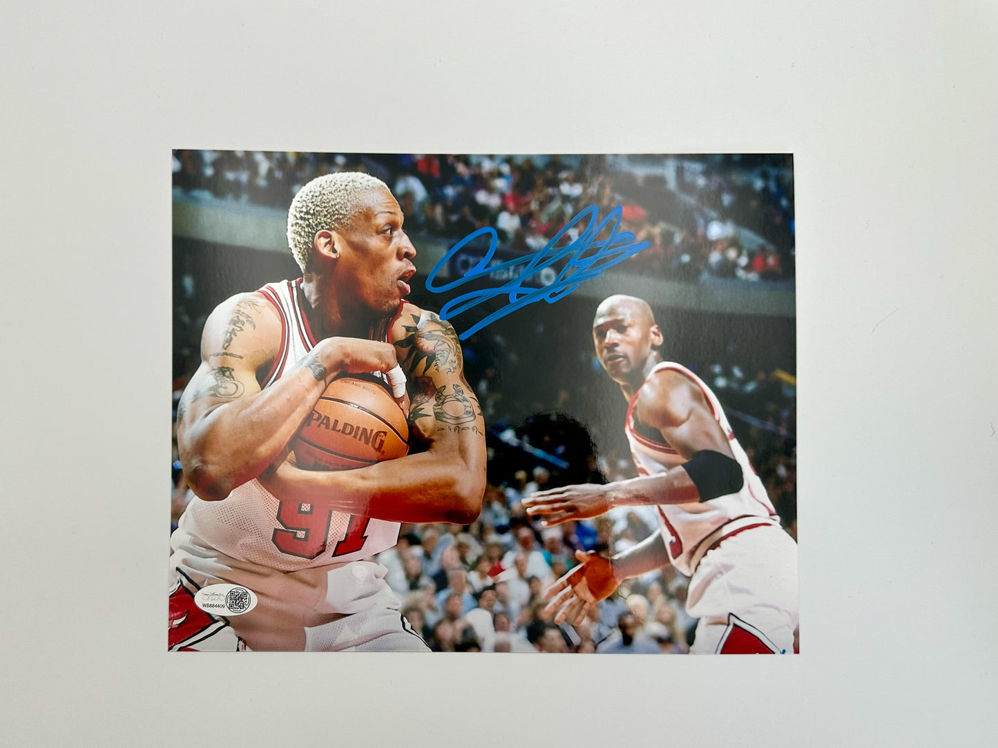 Dennis Rodman Fotografía Autografiada Bulls certificada por JSA WB884409