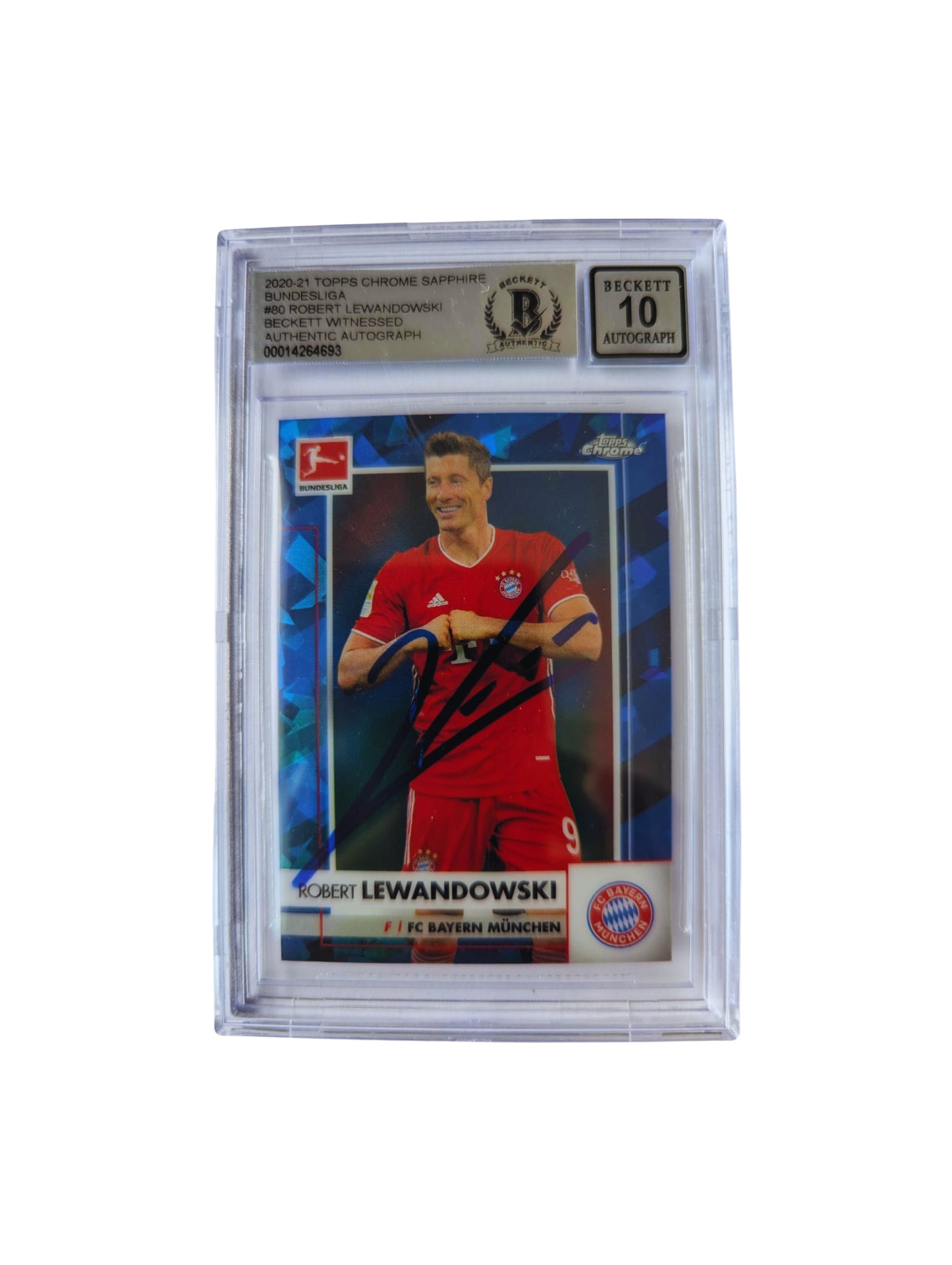 Robert Lewandowski TARJETA FC Bayern München # 00014264693 autografiada autógrafo certificado por Beckett.