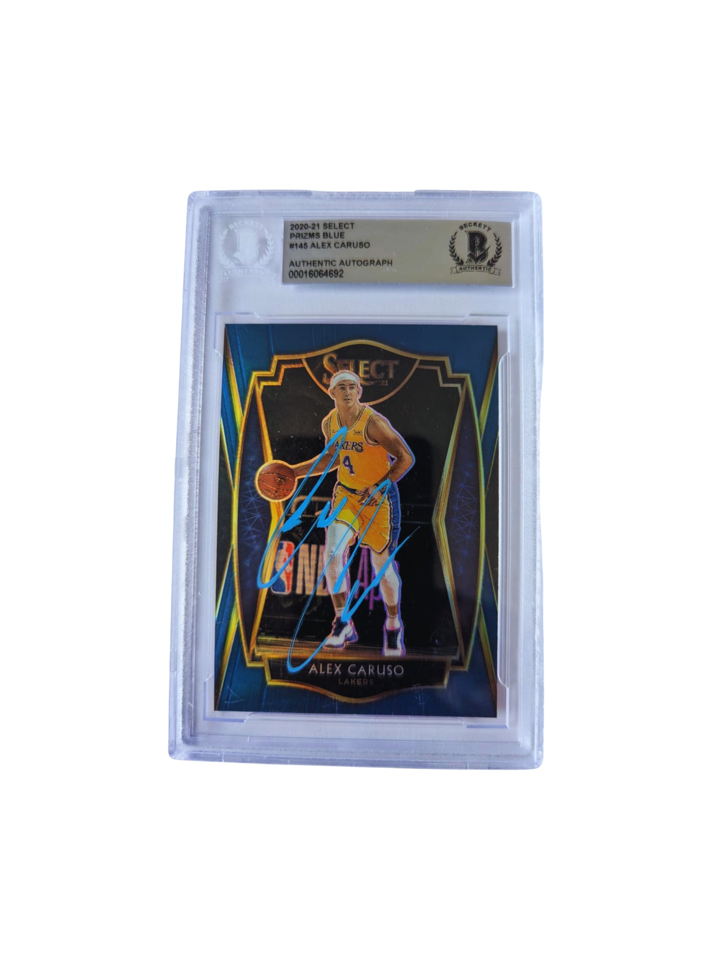 Alex Caruso Lakers TARJETA # 00016064692 autografiada autógrafo certificado por Beckett.