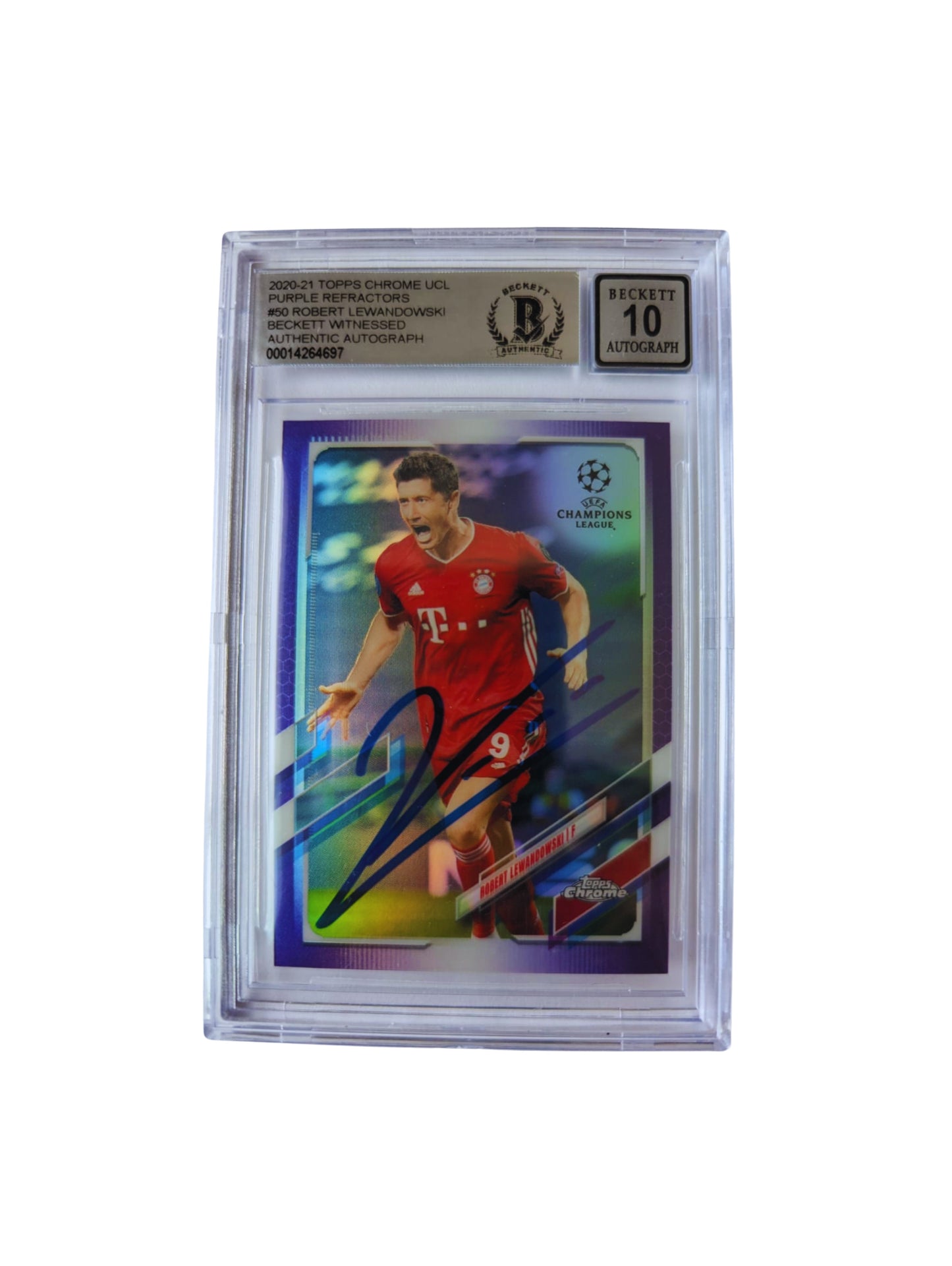 Robert Lewandowski TARJETA FC Bayern München # 00014264697 autografiada autógrafo certificado por Beckett.