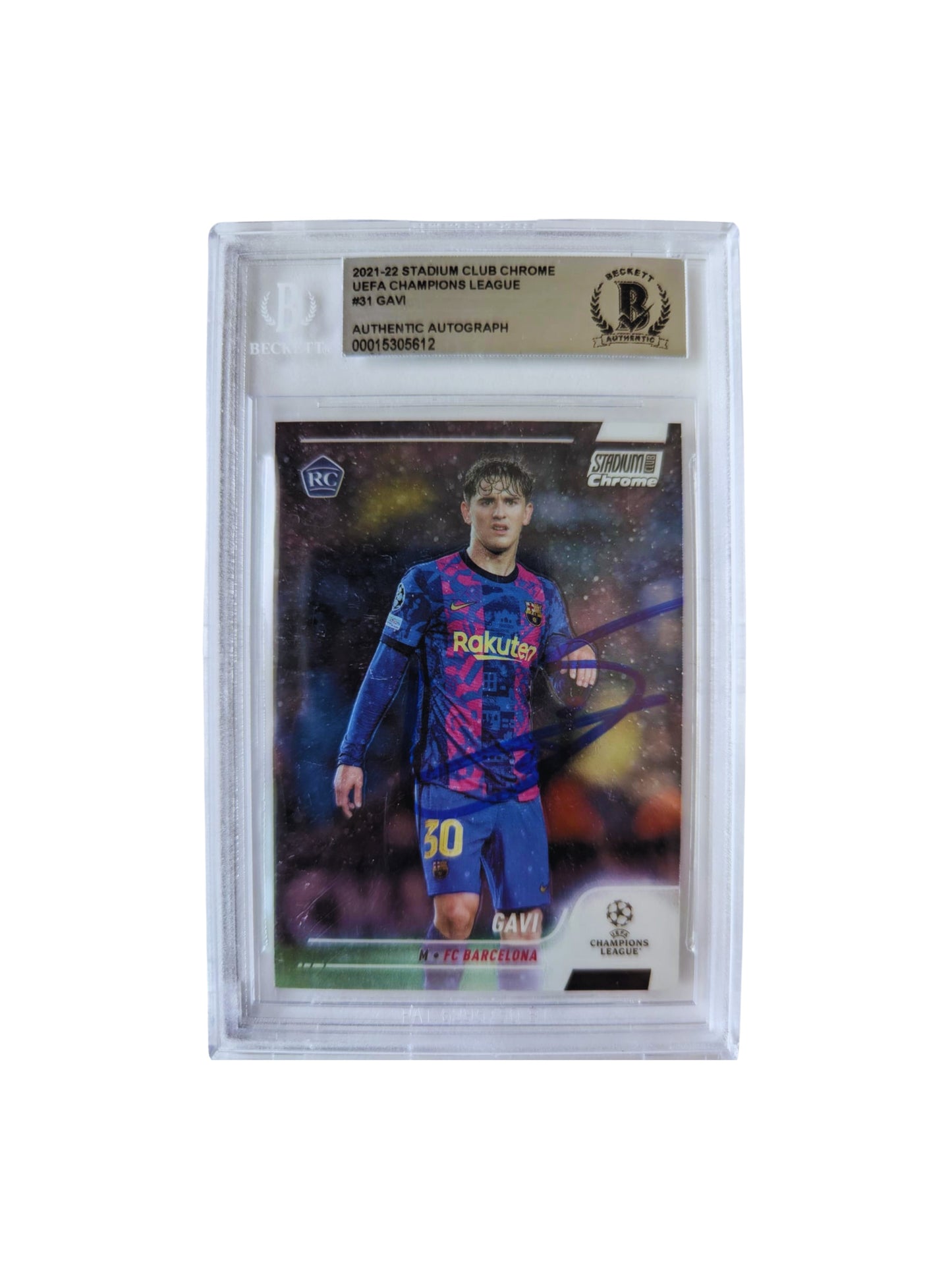 Gavi FC Barcelona TARJETA # 00015305612 autografiada autógrafo certificado por Beckett.