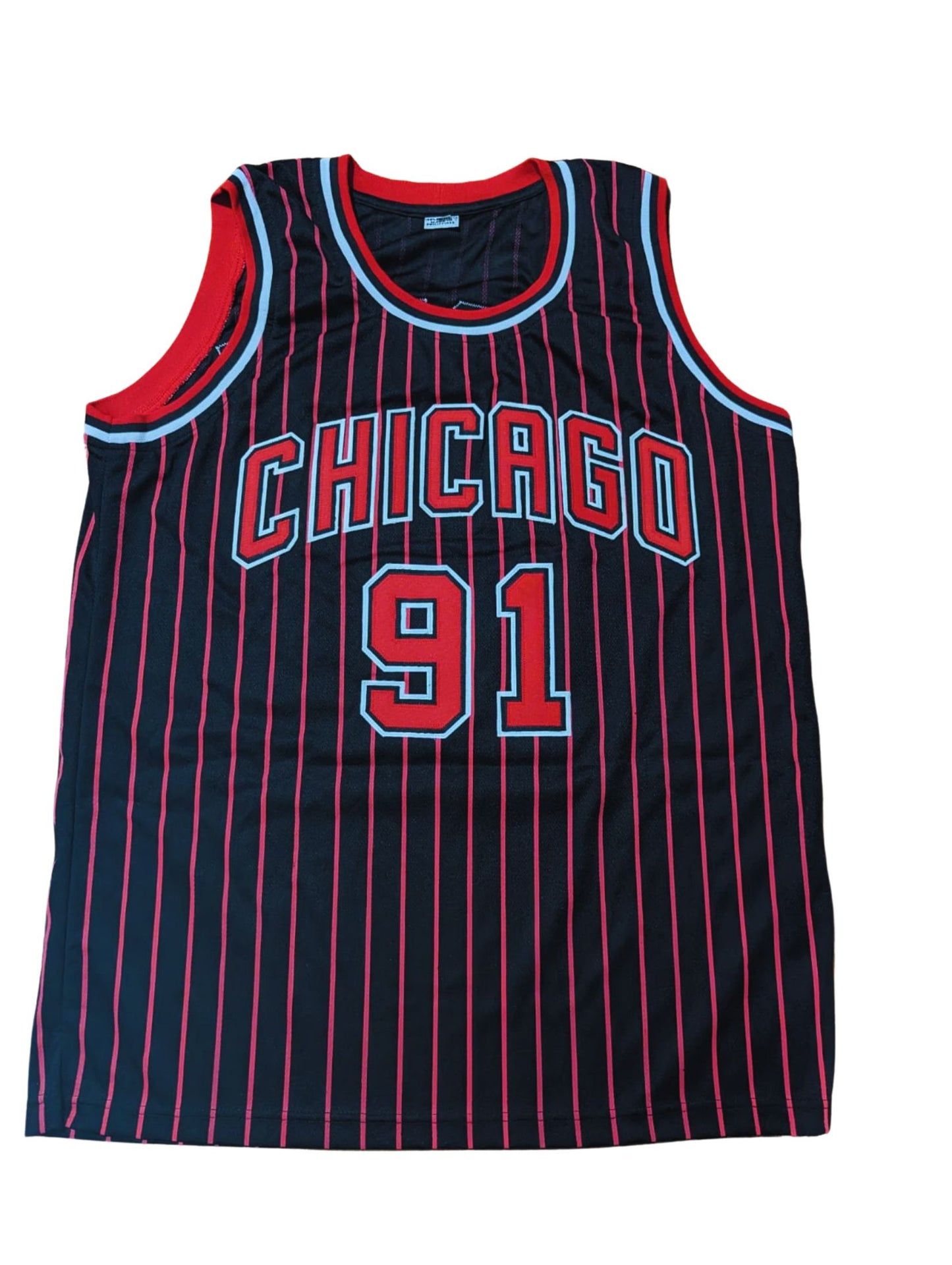 Dennis Rodman Playera Chicago autografiada firma autentificada por la compañía Beckett con el número 1W031578.