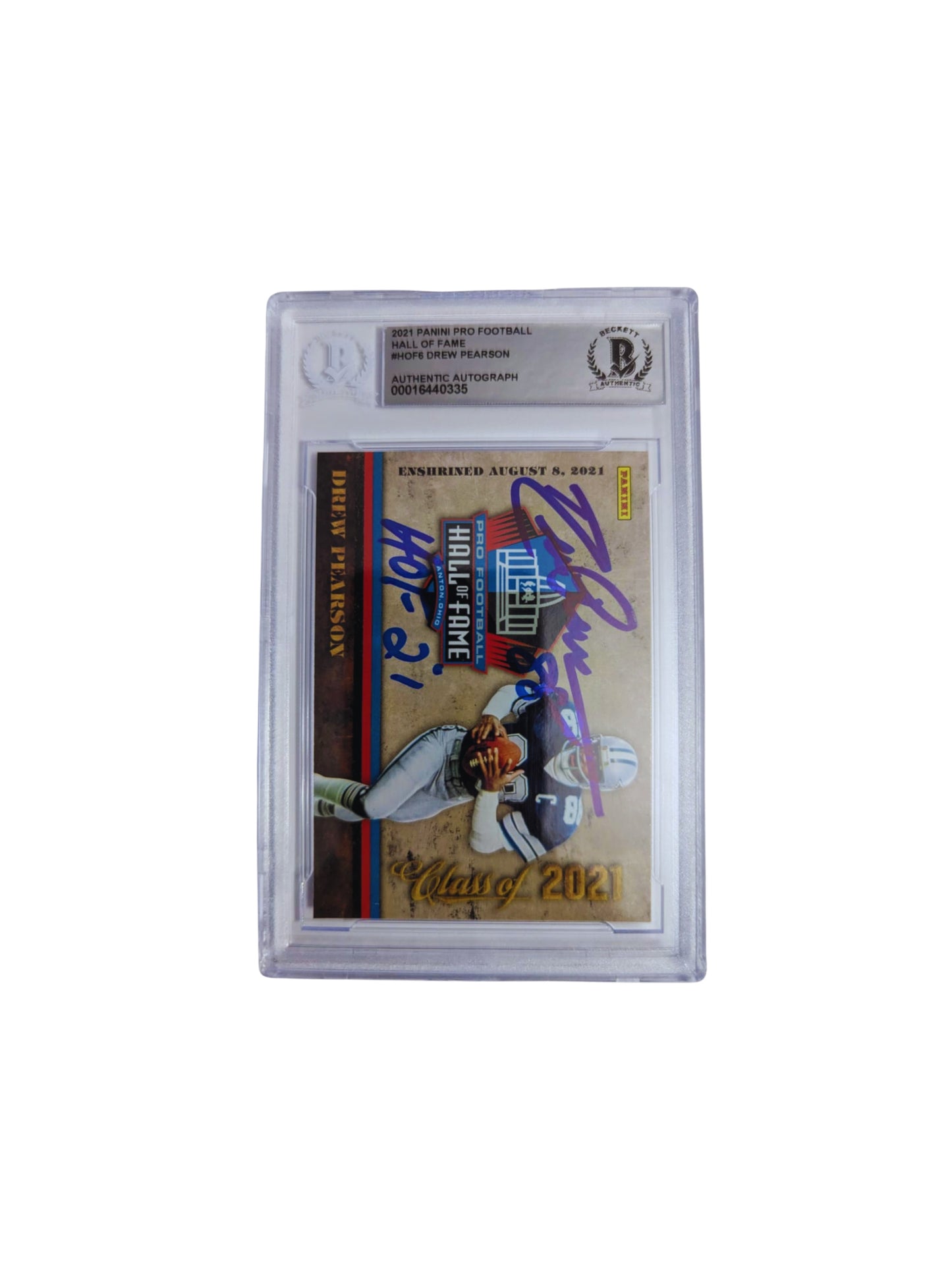 Drew Pearson TARJETA Dallas Cowboys # 00016440335 autografiada autógrafo certificado por Beckett.