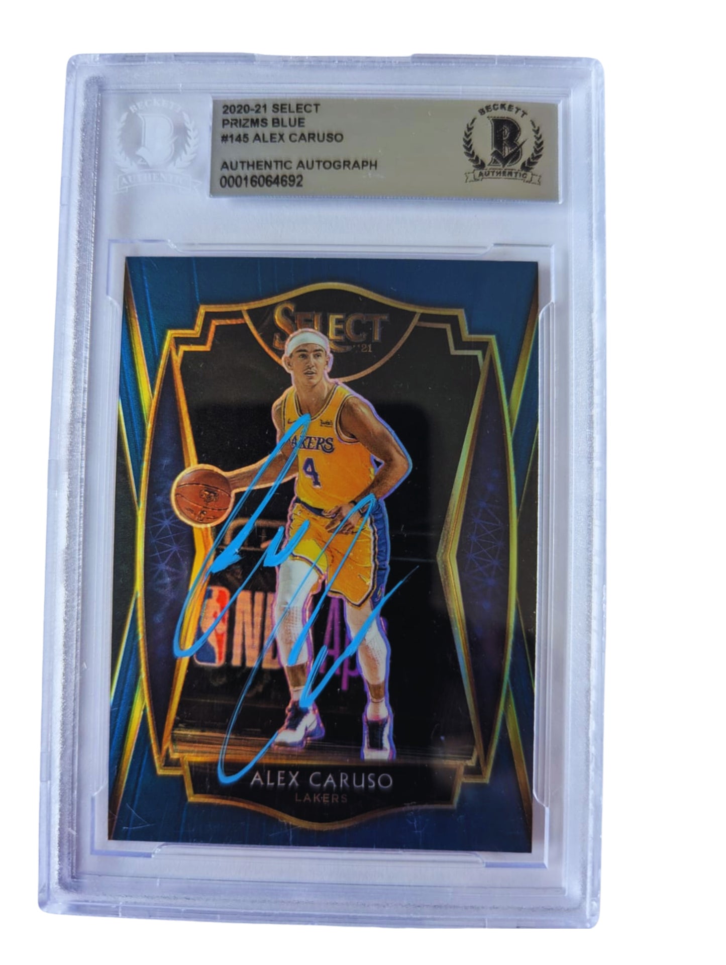 Alex Caruso Lakers TARJETA # 00016064692 autografiada autógrafo certificado por Beckett.