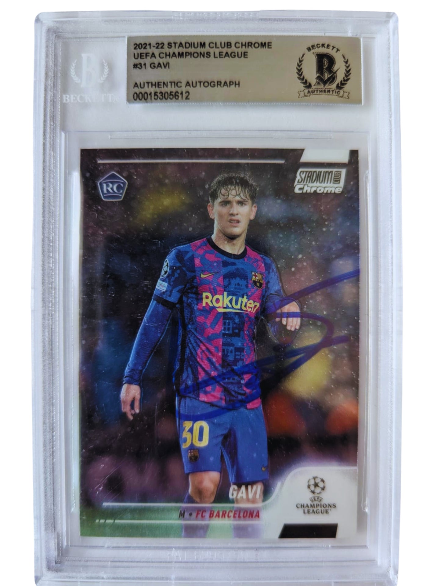 Gavi FC Barcelona TARJETA # 00015305612 autografiada autógrafo certificado por Beckett.