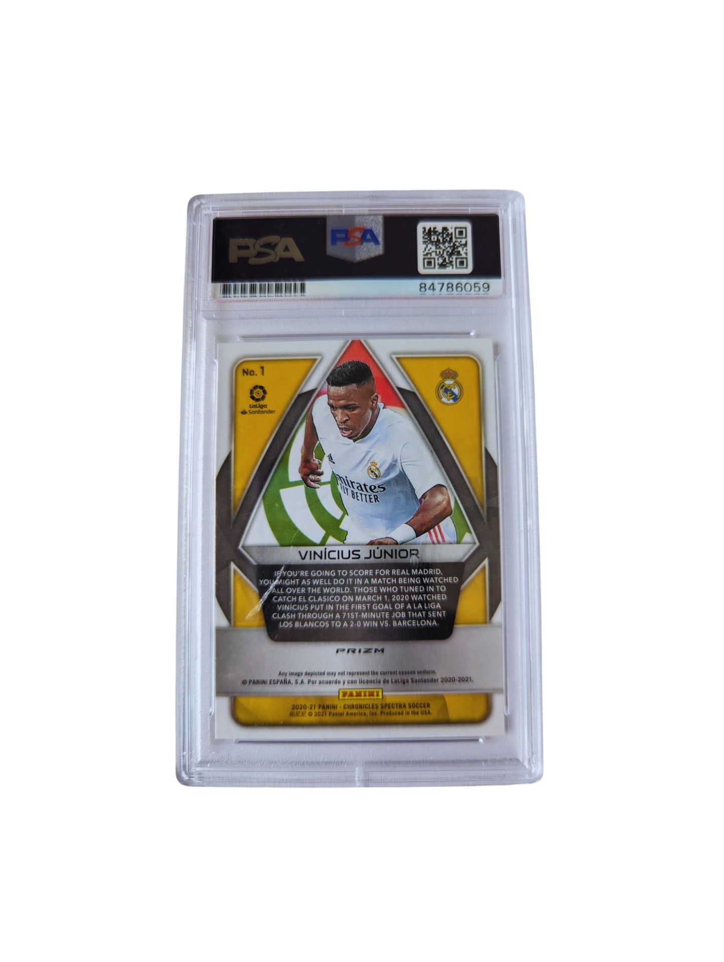 Vinicius Junior Tarjeta Real Madrid autografiada autenticada por PSA # 84786059.