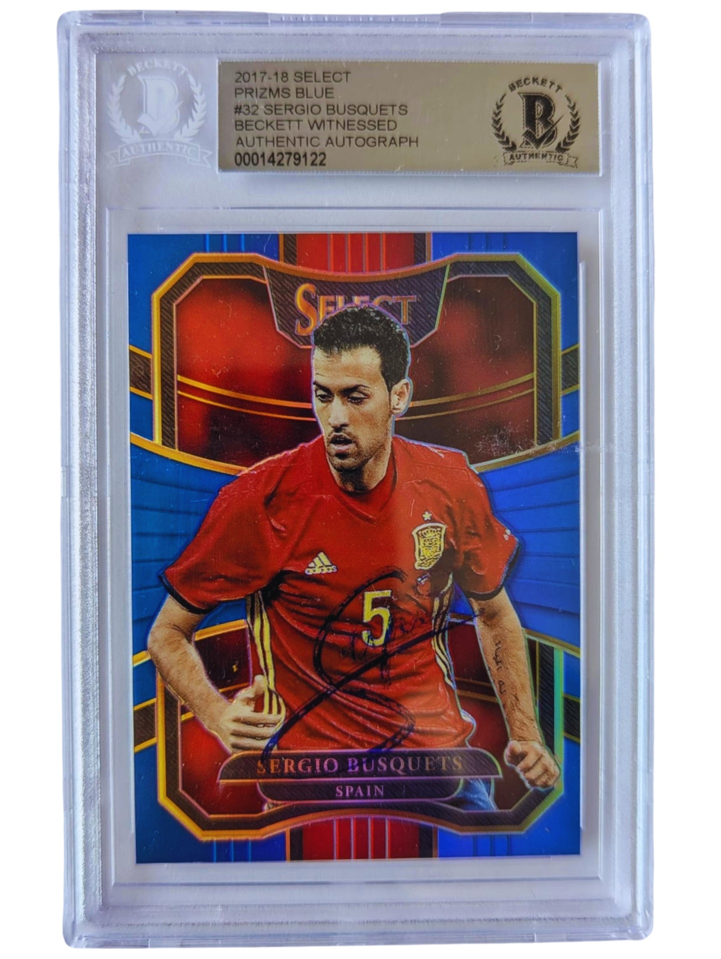 Sergio Busquets TARJETA España 00014279122 autografiada autógrafo certificado por Beckett.