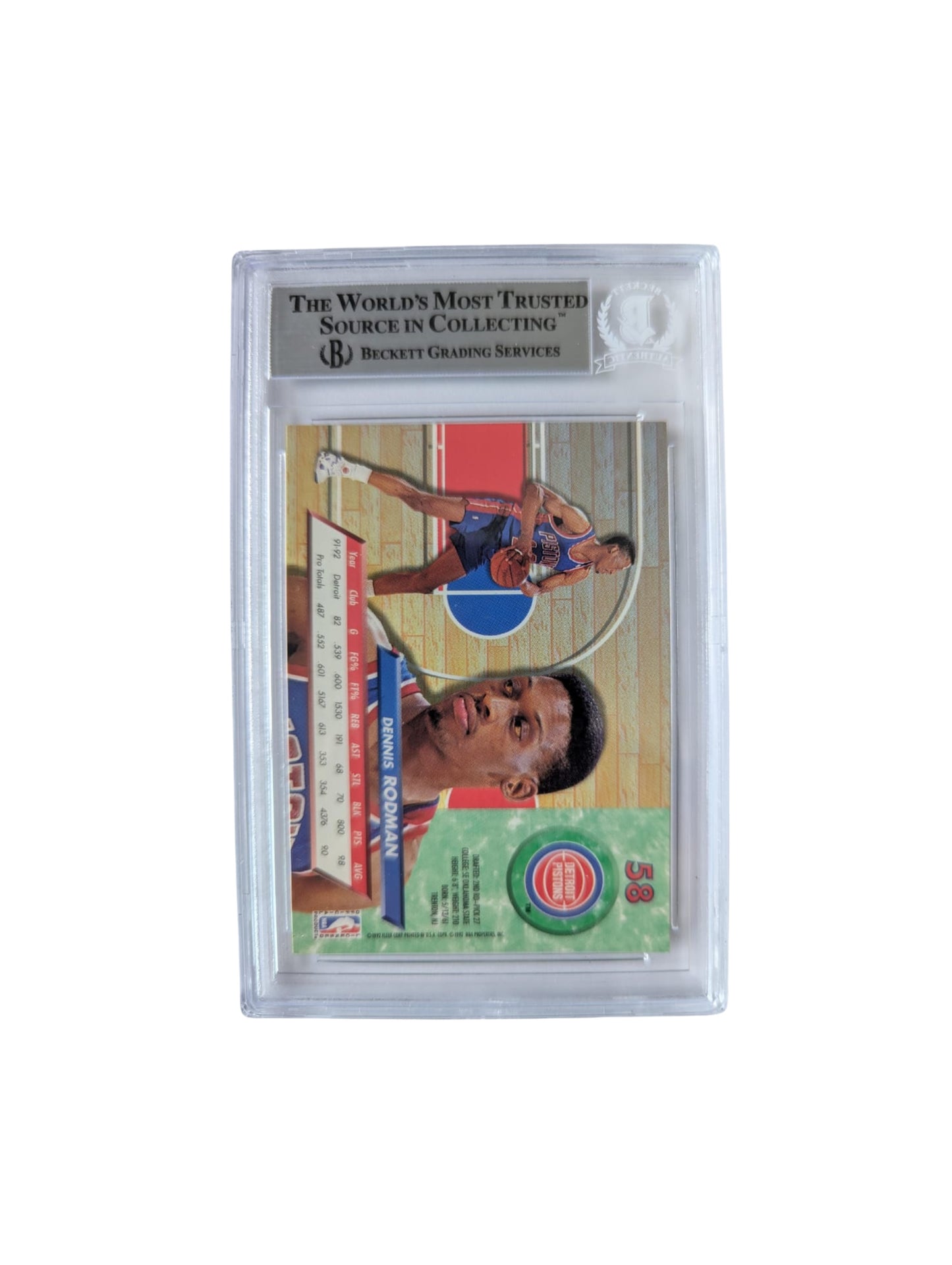 Dennis Rodman Detroit Pistons TARJETA 00013020254 autografiada autógrafo certificado por Beckett.
