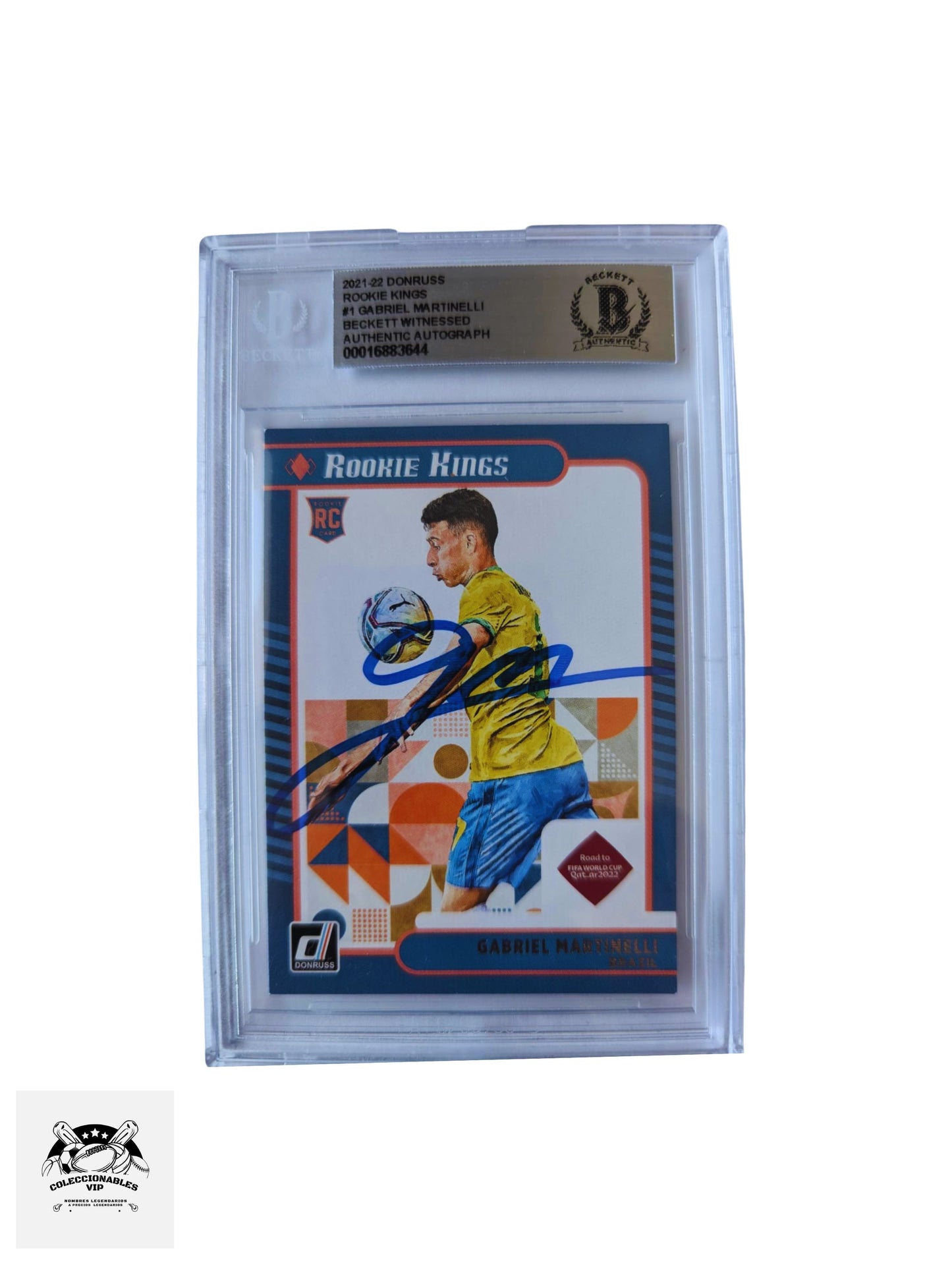 Gabriel Martinelli Brasil TARJETA 00016883644 autografiada certificado el autógrafo por Beckett.