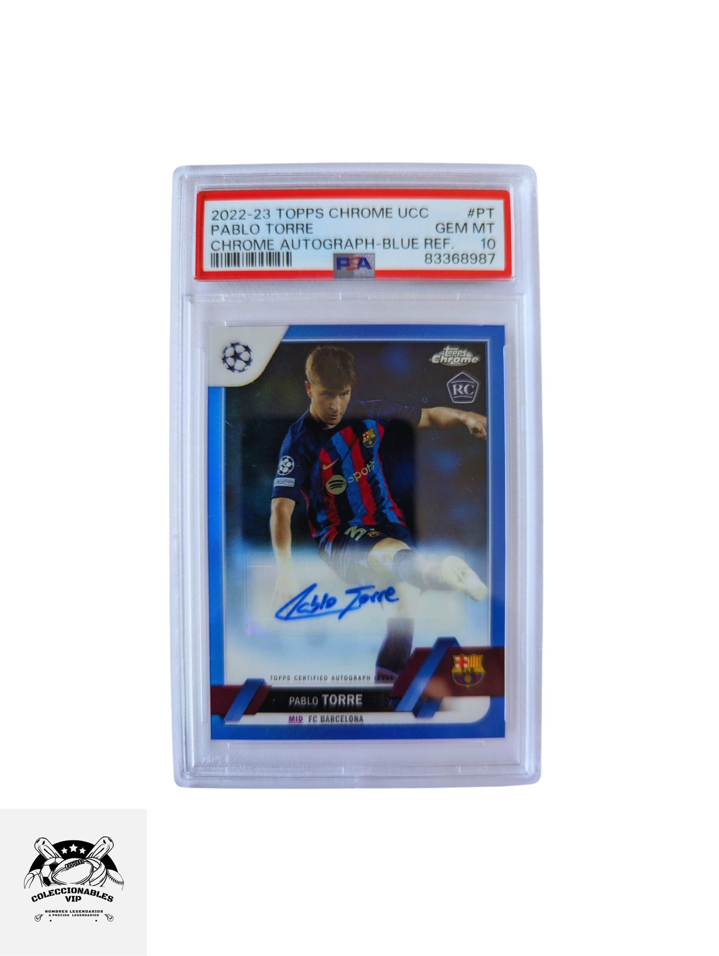 Pablo Torre Tarjeta FC Barcelona autografiada autenticada por PSA 83368987.