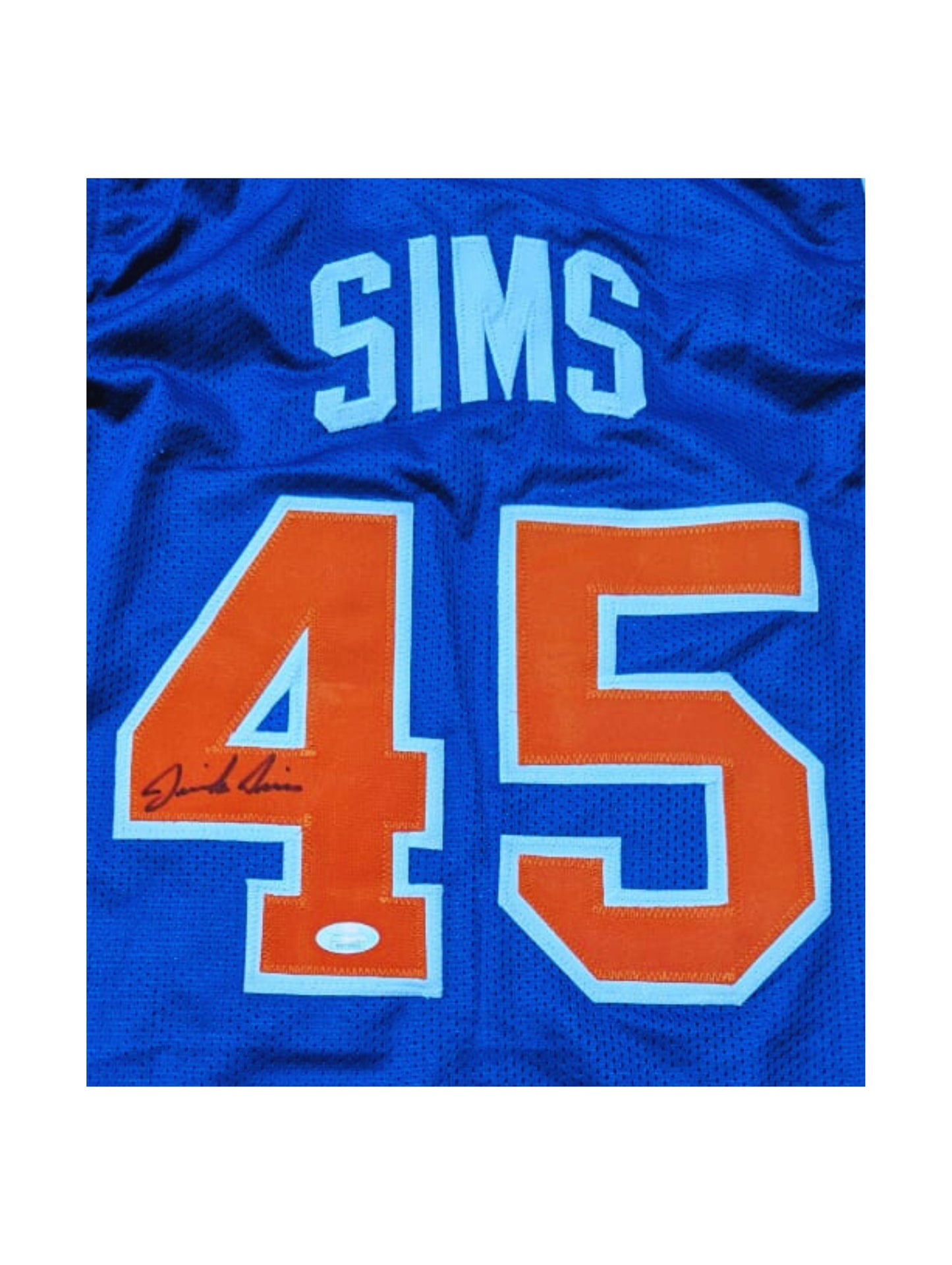 Jericho Sims New York Knicks Playera autografiada firma autentificada por la compañía JSA con el número WA719932