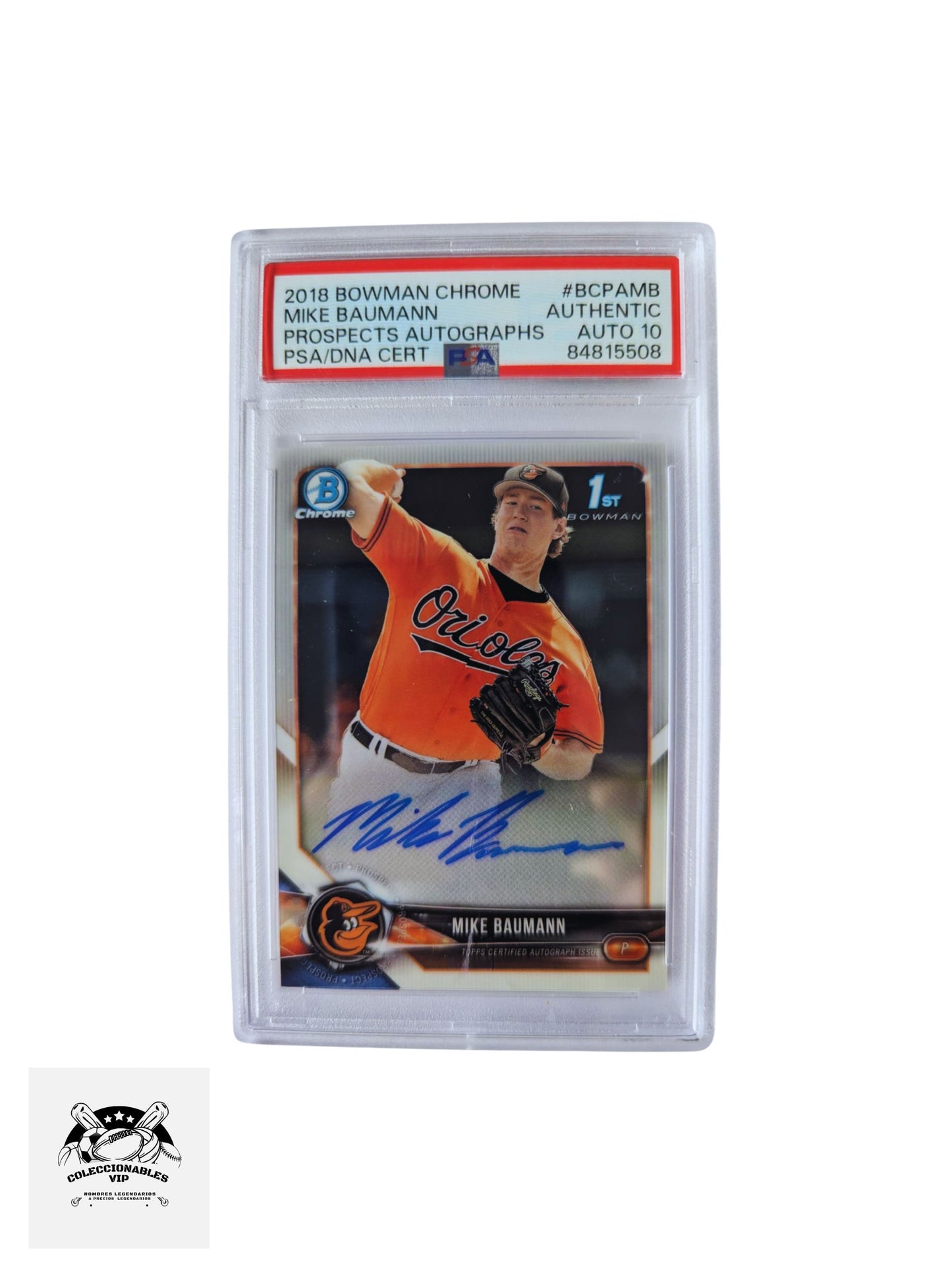 Mike Baumann Tarjeta Orioles autografiada autenticada por PSA 84815508.
