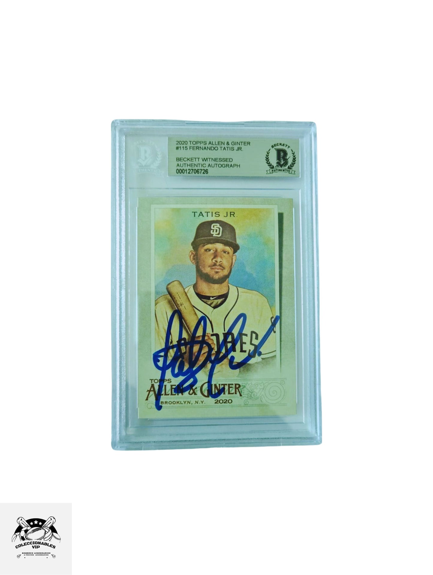 Fernando Tatis Jr San Diego Padres TARJETA 00012706726 autografiada autógrafo certificado por Beckett.