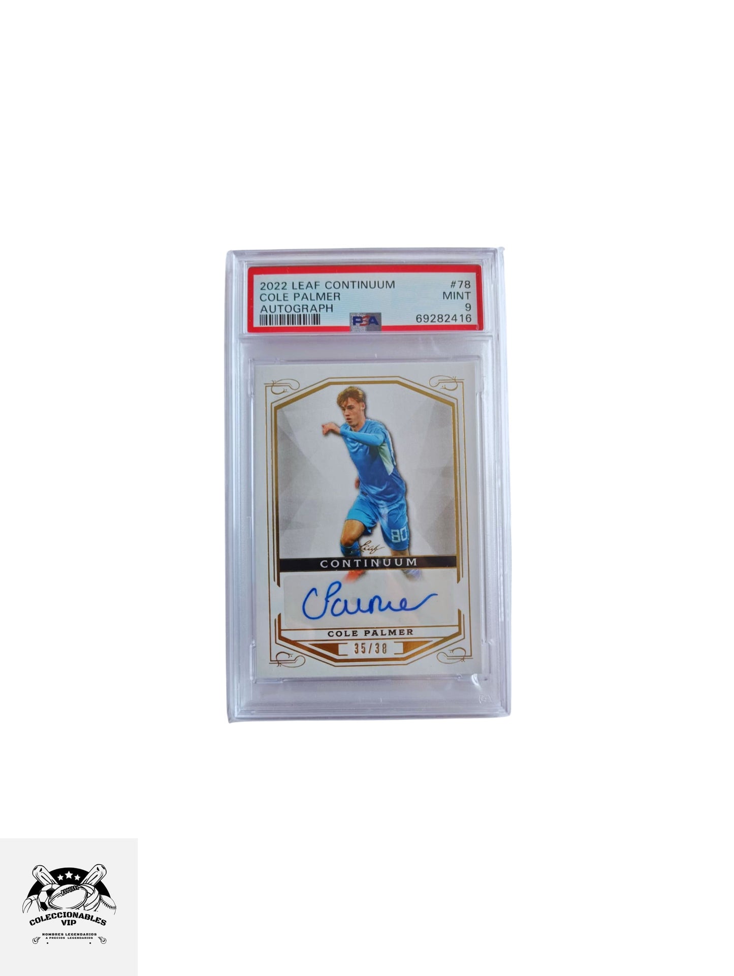 Cole Palmer Tarjeta Leaf autografiada autenticada por PSA 69282416.