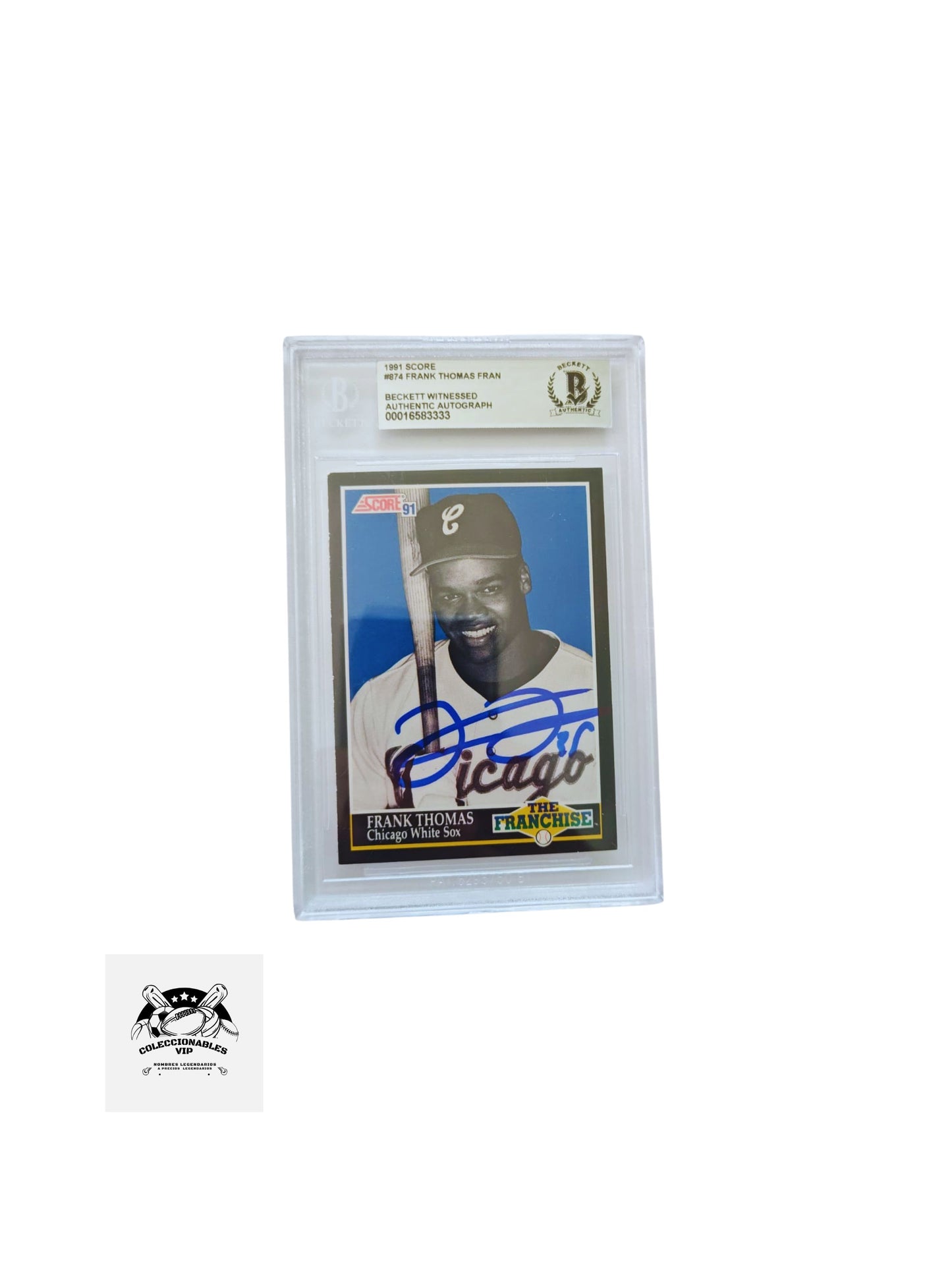 Frank Thomas Fran Chicago White Sox TARJETA Score 00016583333 autografiada certificado el autógrafo por Beckett.