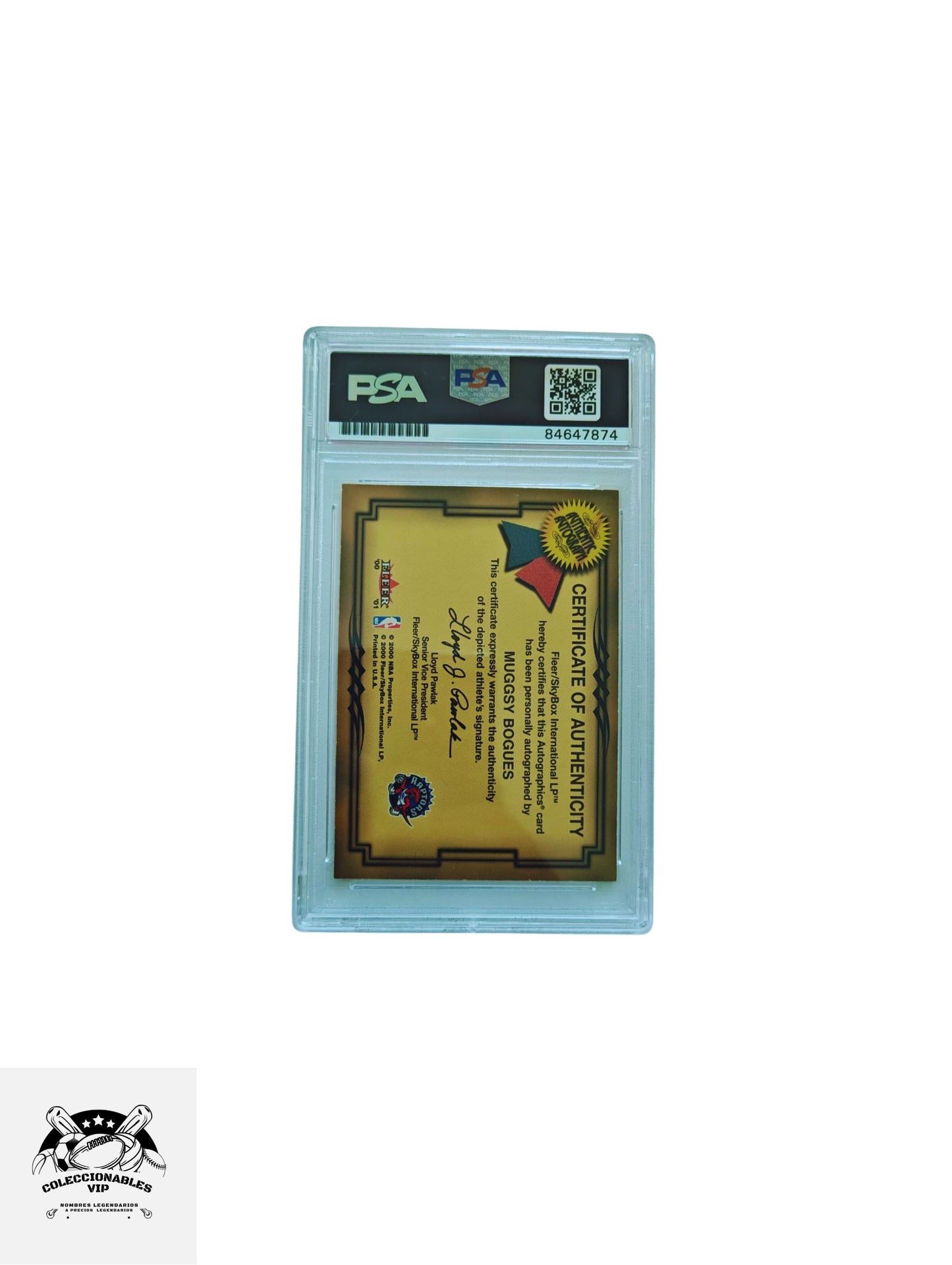 Mugsy Bogues Tarjeta Toronto Raptors autografiada autenticada por PSA 84647874.