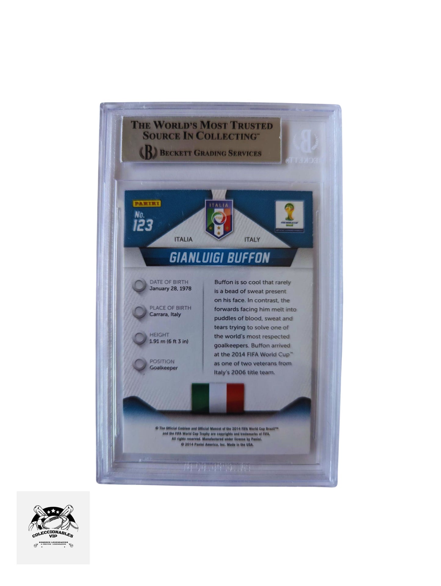 Gianluigi Buffon TARJETA Italia 00014626400 autografiada certificado el autógrafo por Beckett.