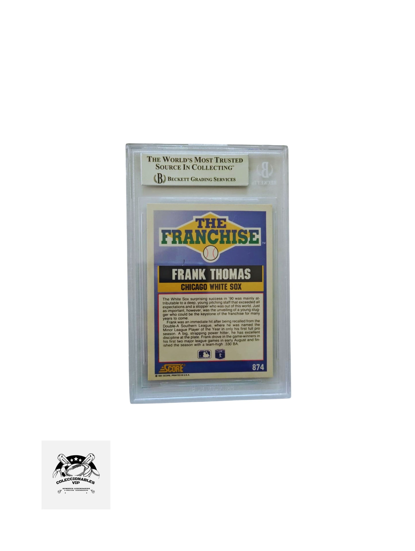 Frank Thomas Fran Chicago White Sox TARJETA Score 00016583333 autografiada certificado el autógrafo por Beckett.