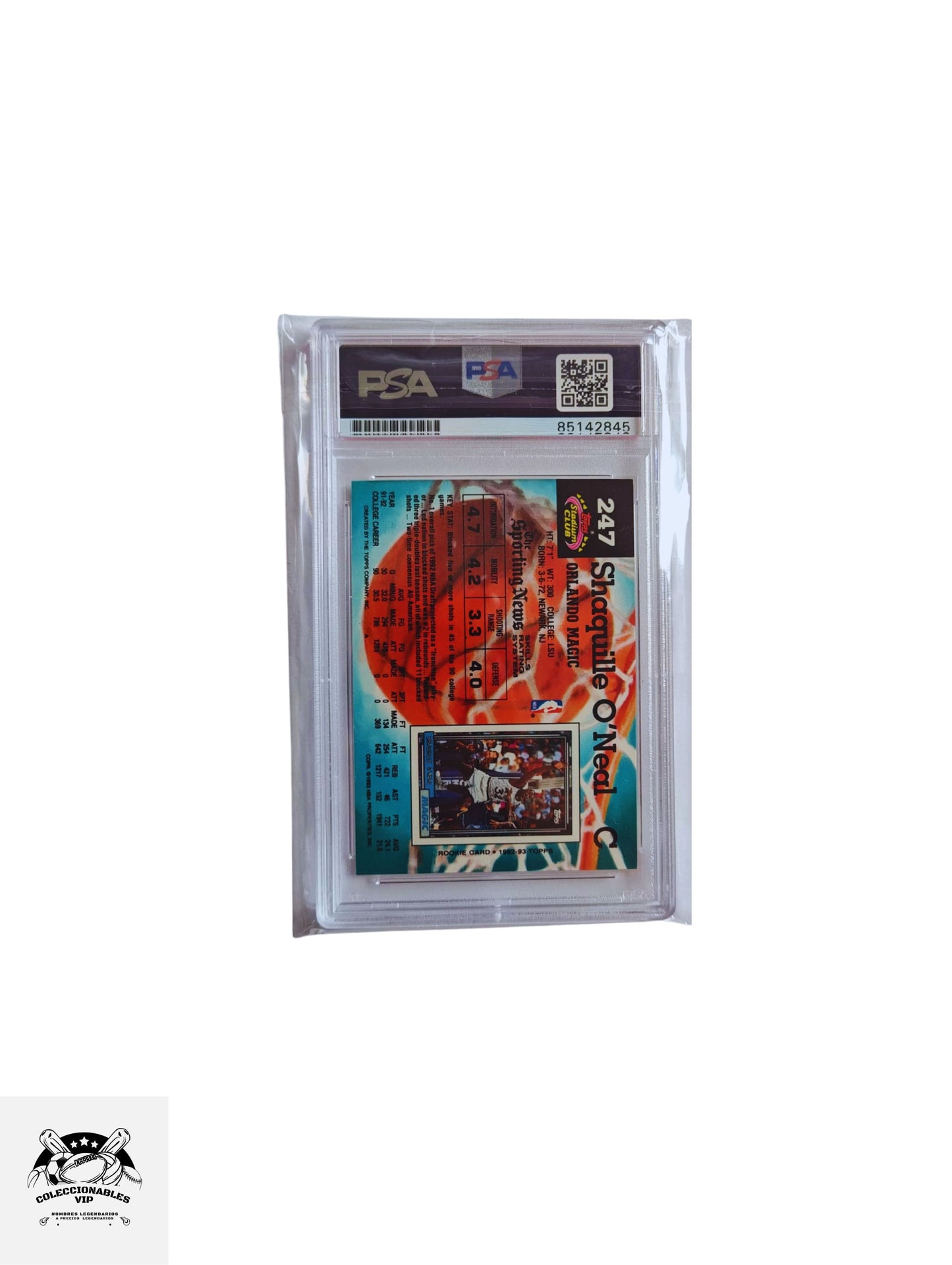 Shaquille O’neal Tarjeta Orlando Magic autografiada autenticada por PSA 85142845.