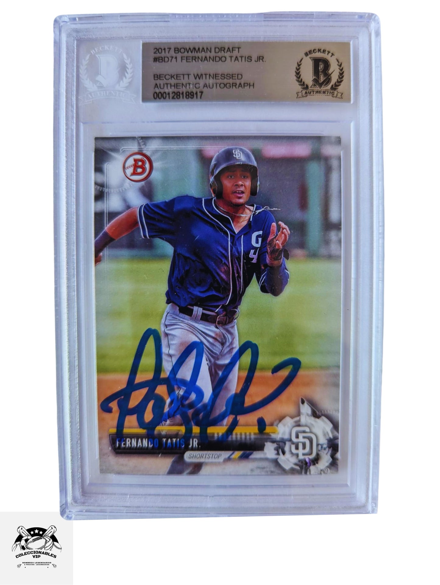 Fernando Tatis Jr San Diego Padres TARJETA 00012818917 autografiada autógrafo certificado por Beckett.