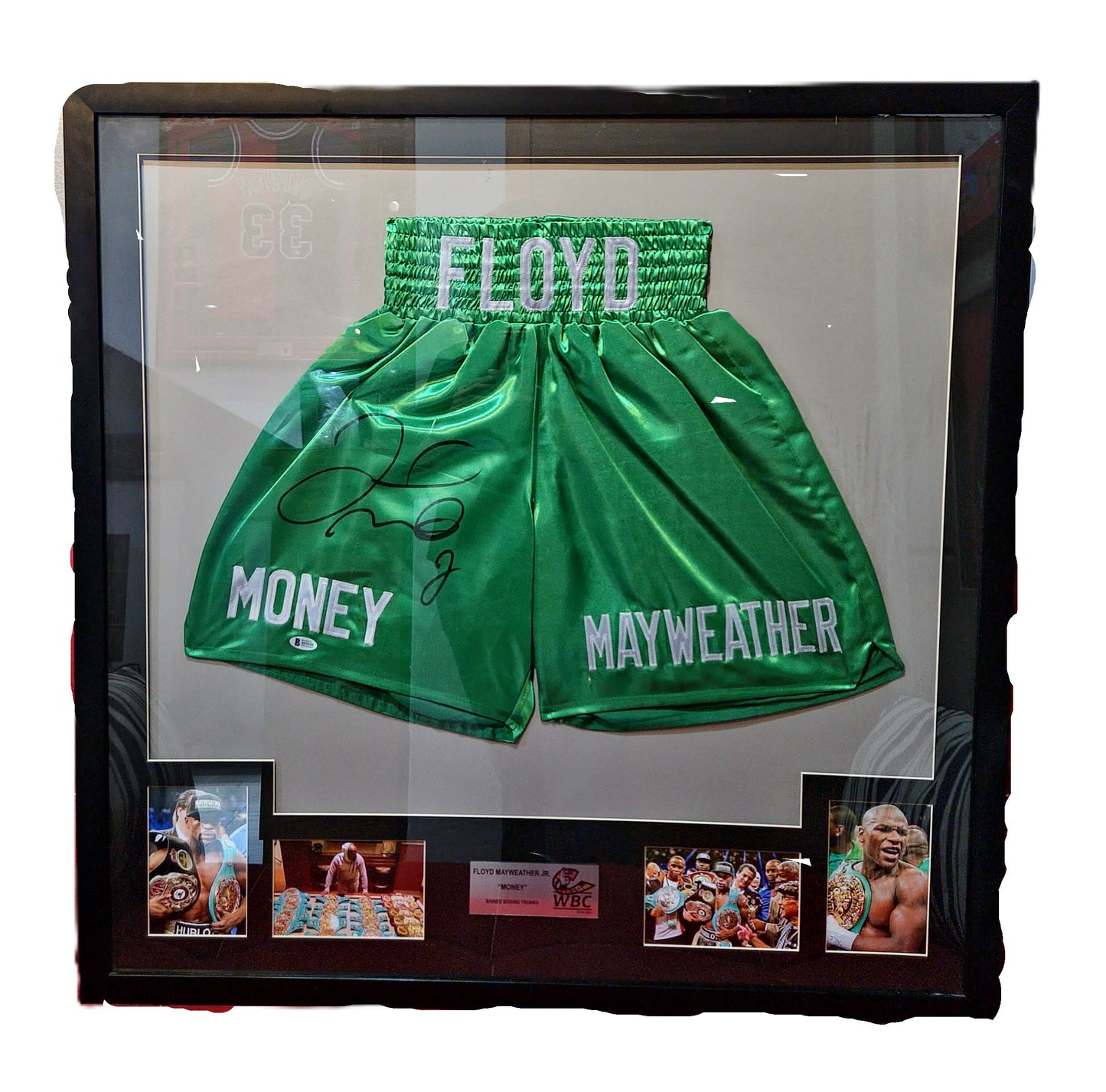 Floyd Mayweather JR. Shorts boxeo autografiado autenticado por Beckett I83850