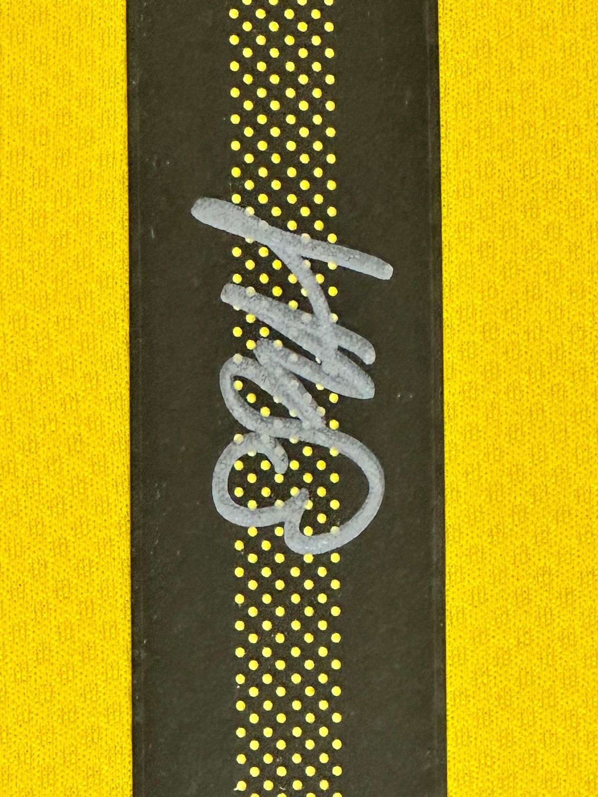 Erling Haaland Playera Borussia Dortmund autografiada enmarcada, firma certificada por la compañía Beckett con el número WN93826.