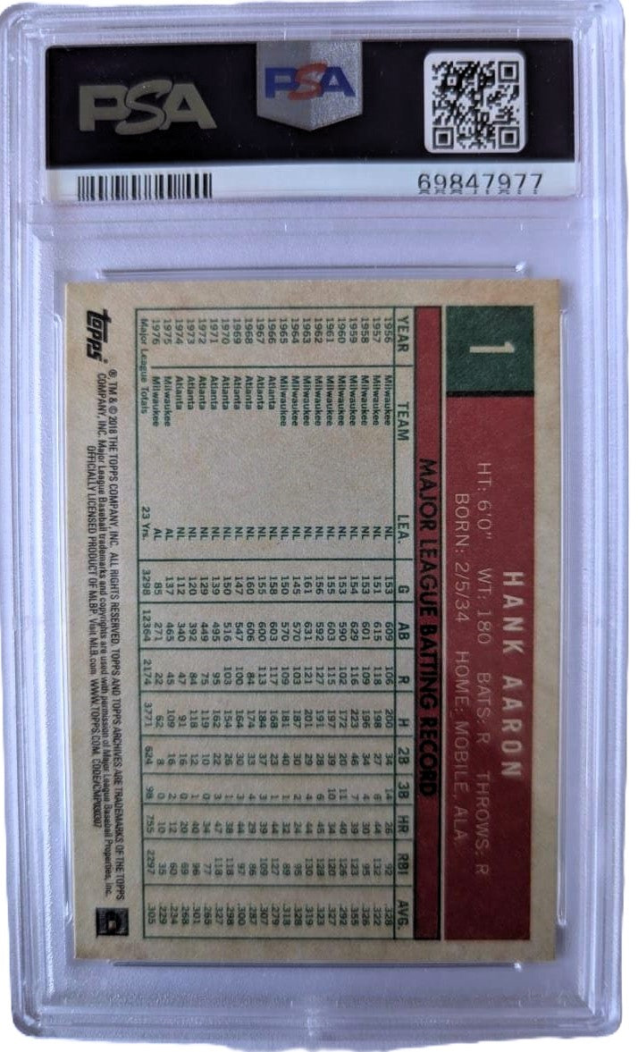 Hank Aaron Tarjeta Topps Archives graduada por PSA 69847977