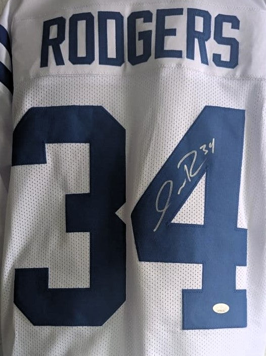 Isaiah Rodgers playera blanca autografiada certificado JSA WIT991434