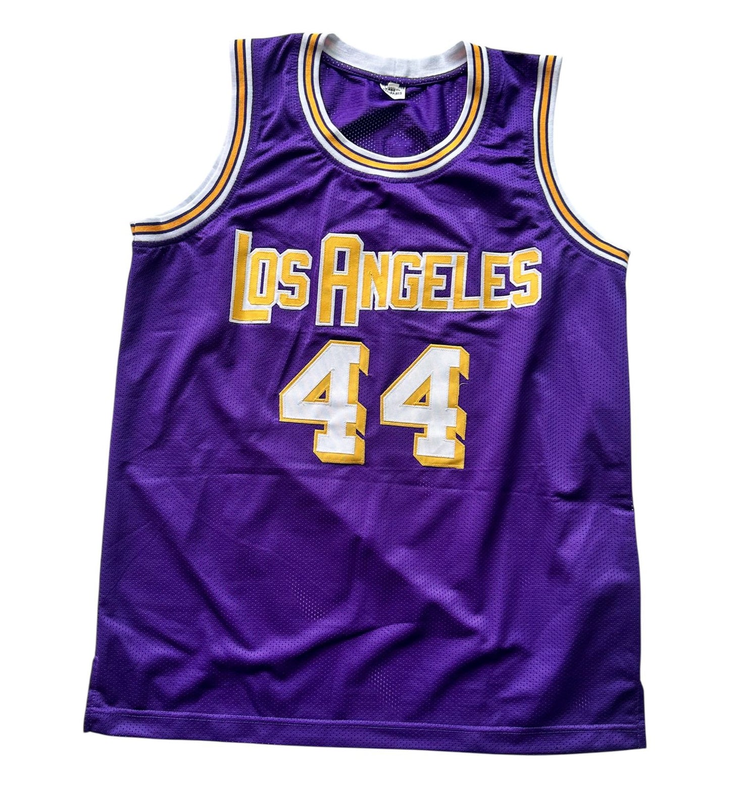 Jerry West Playera LA Basquet autografiada, firma certificada por la compañía Beckett con el número BN56093