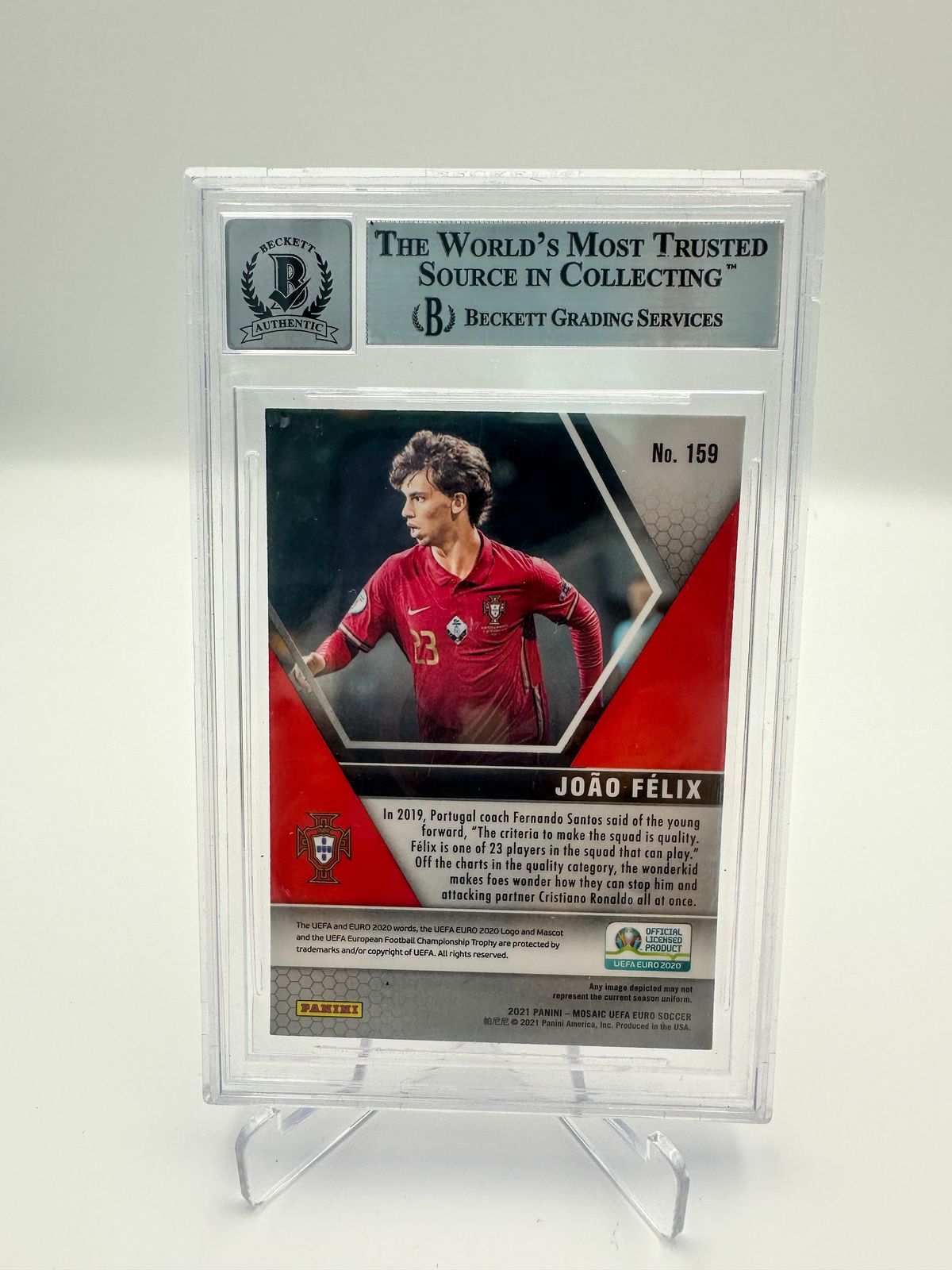 Joao Felix Tarjeta Autografiada Portugal Certificada por Beckett 00014004837.