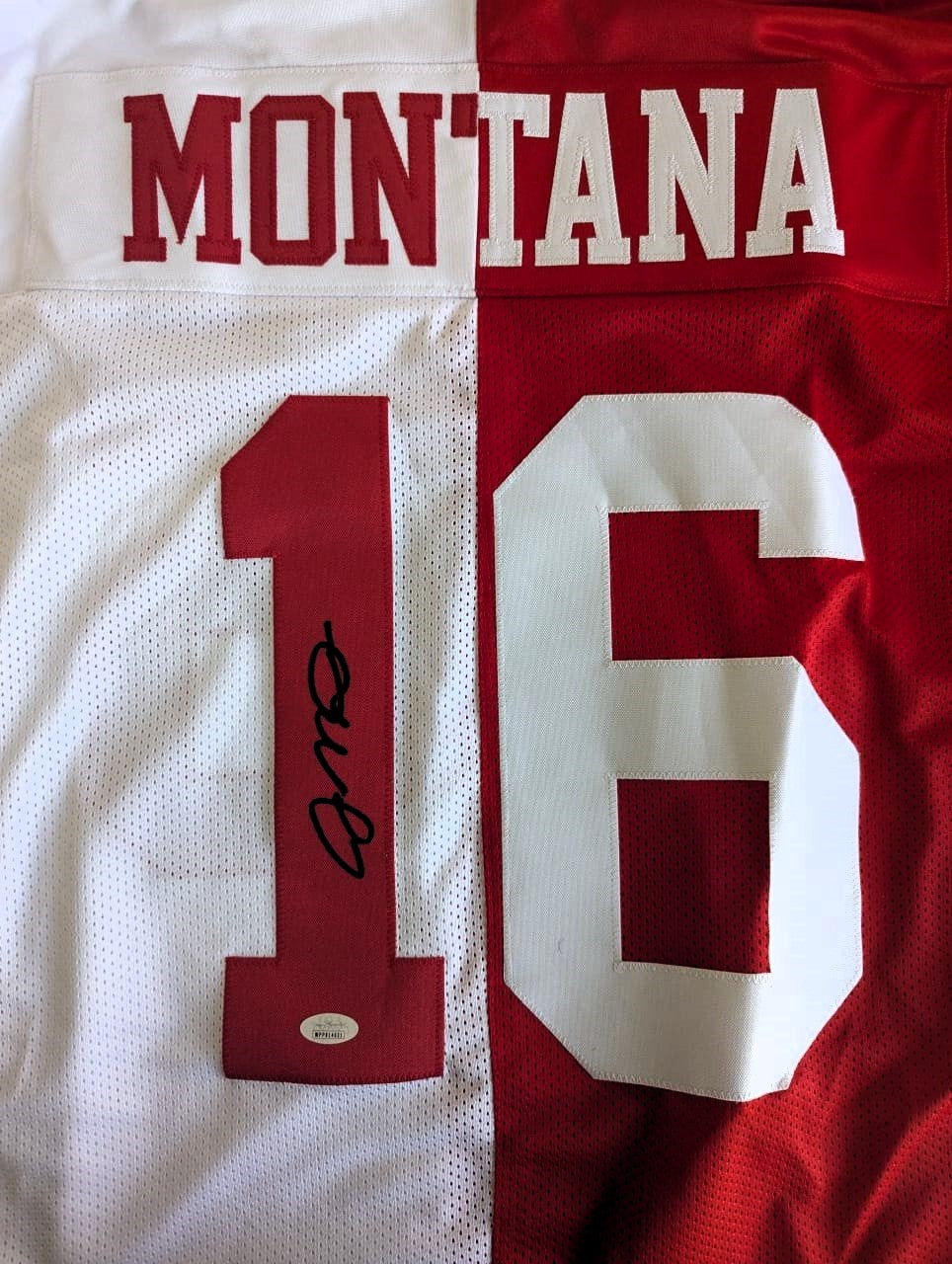 Joe Montana Playera 49ers Autografiada firma autenticada por la compañía JSA WPP014631