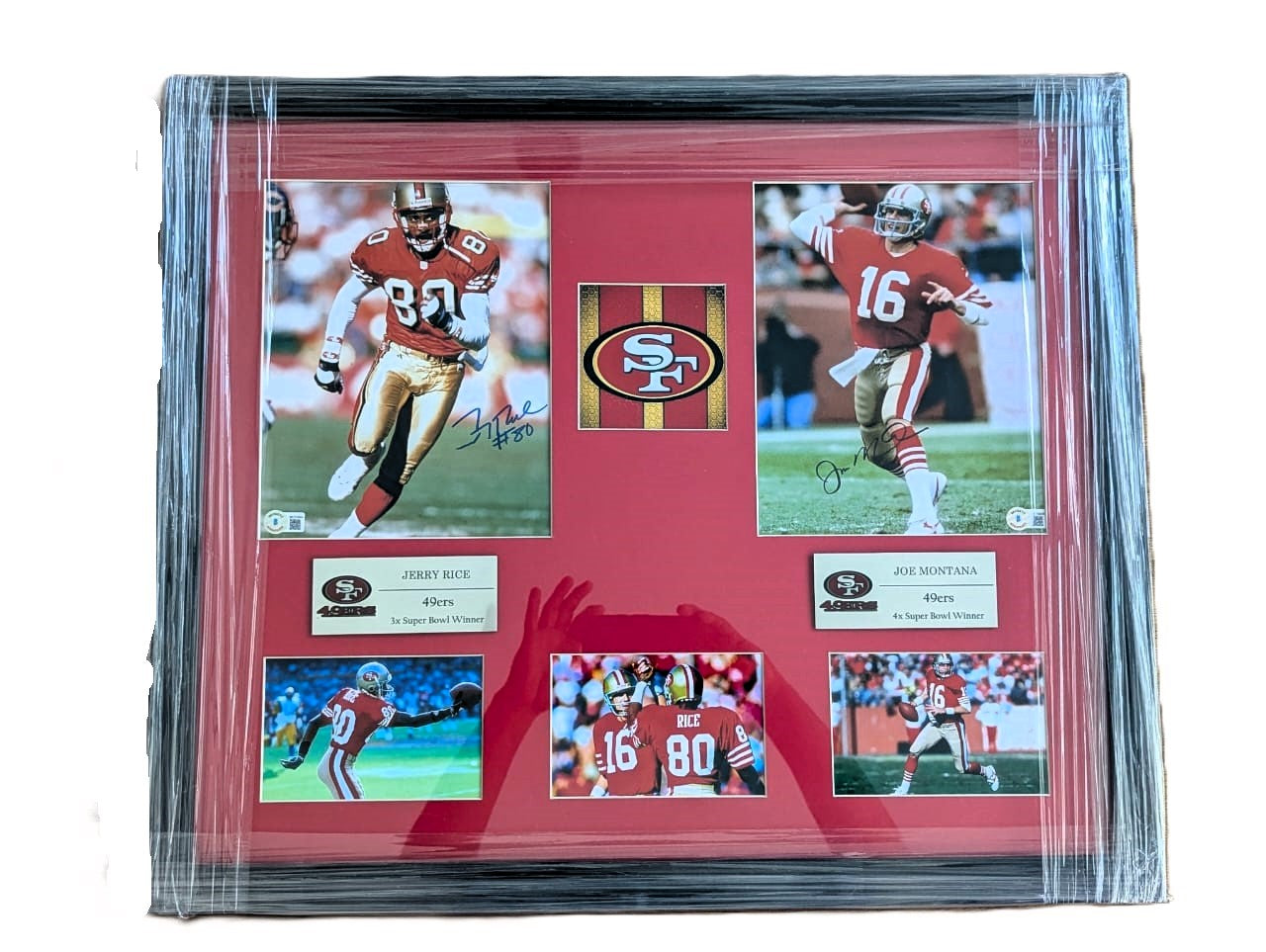 Joe Montana y Jerry Rice Fotografías autografiadas Enmarcadas 49ers Autenticadas por Beckett BF78805 y BE37044