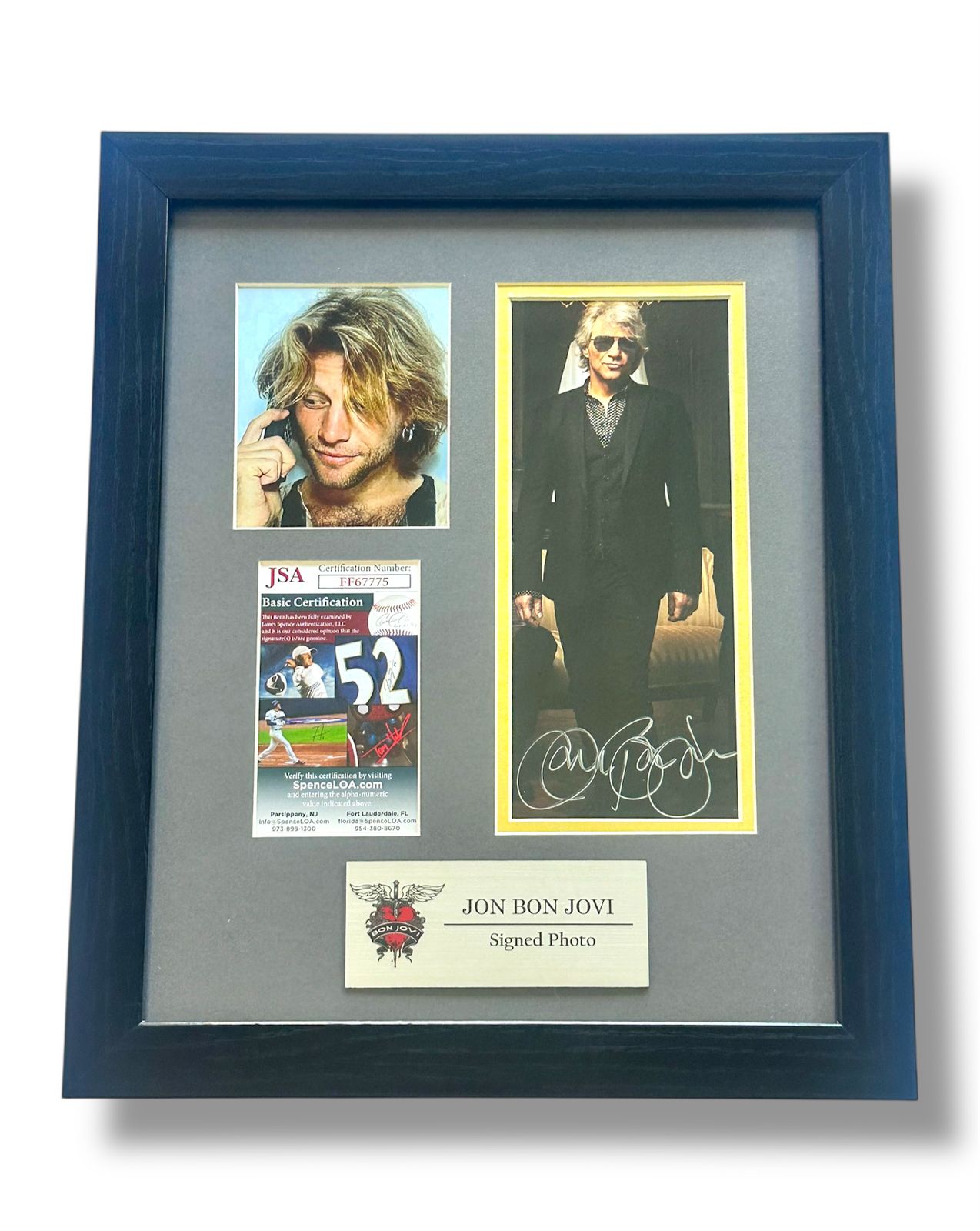 Jon Bon Jovi Fotografía Autografiada Enmarcada firma certificada por JSA FF67775.