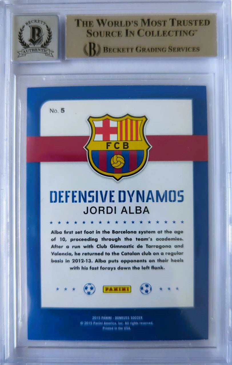 Jordi Alba Tarjeta 2015 Barcelona Autografiada Autenticada por Beckett 00014625799
