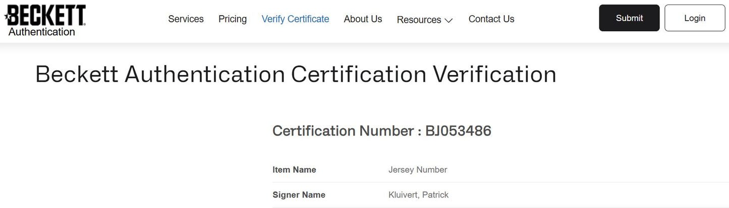 Patrick Kluivert Playera FC Barcelona autografiada firma autentificada por la compañía Beckett