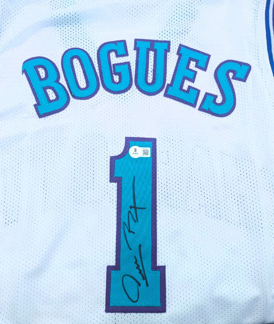 Muggsy Bogues Playera Charlotte Autografiada certificada por Beckett con holograma 1W462887