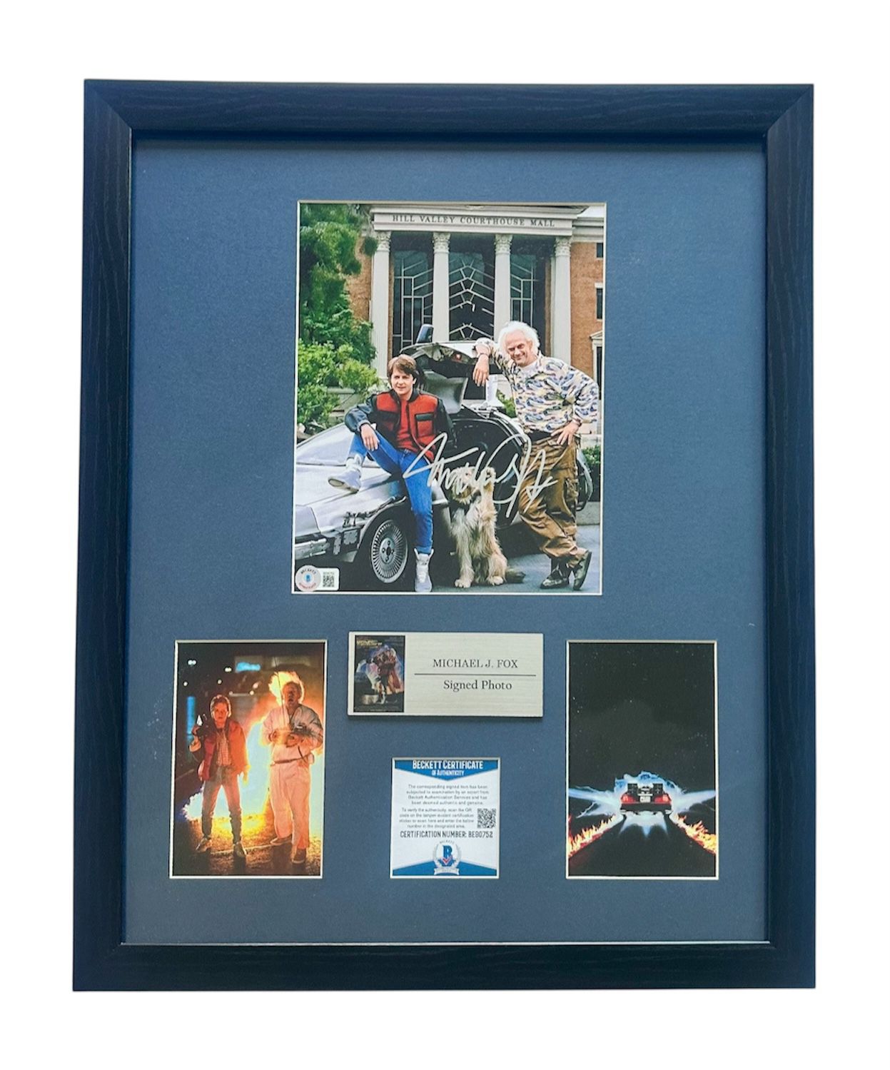 Michael J. Fox Fotografía autografiada “Volver al Futuro”, firma certificada por la compañía Beckett con el número BE90752.