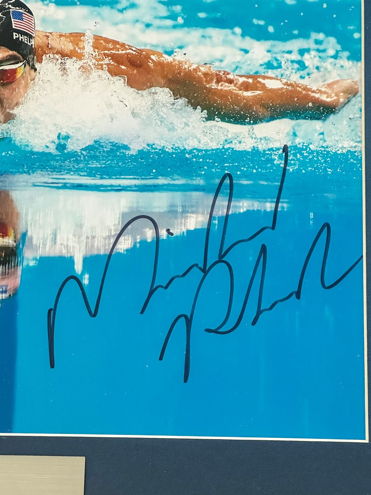 Michael Phelps Fotografía Autografiada Enmarcada firma certificada por Beckett BR34397