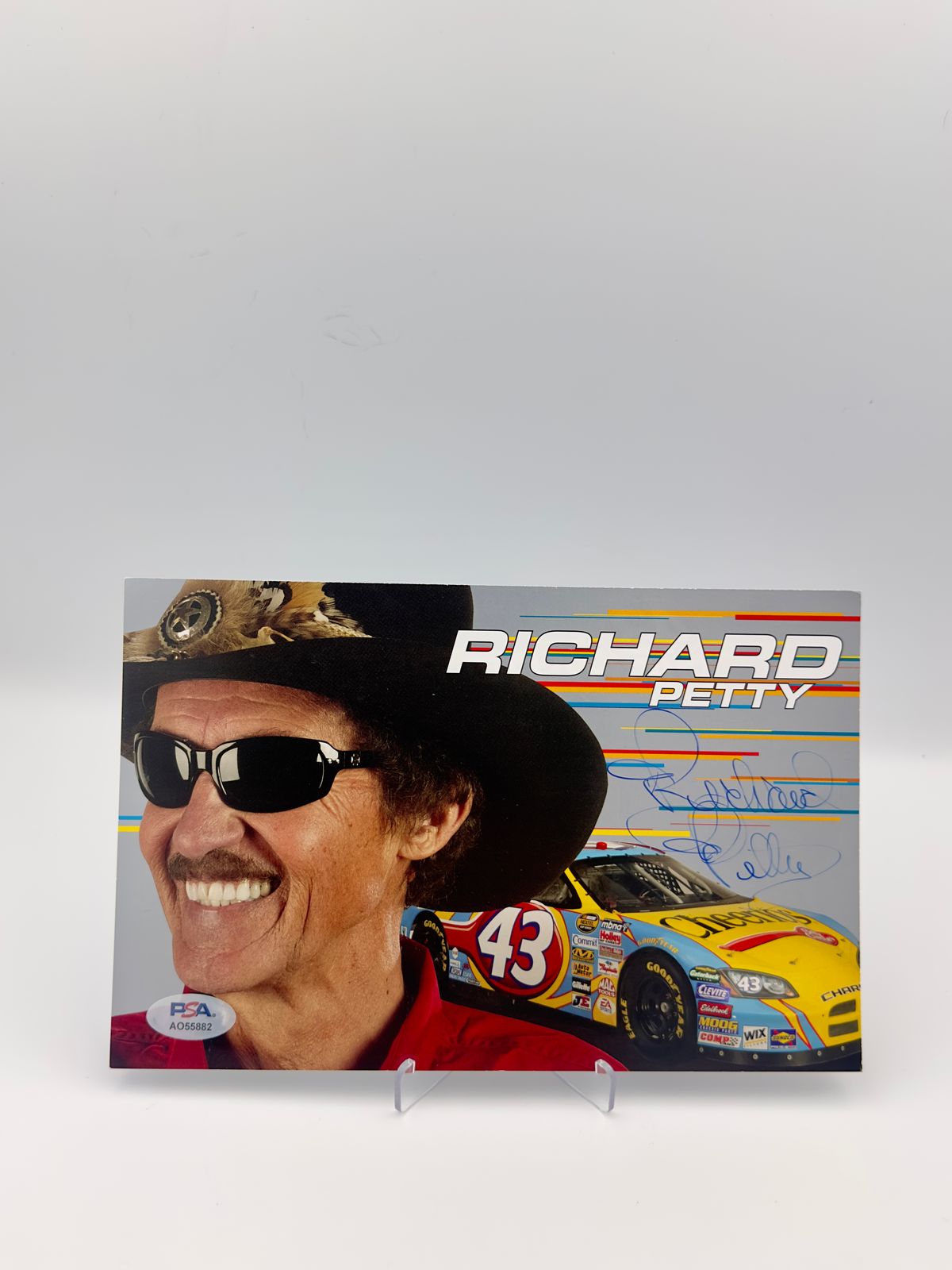 Richard Petty F1 “El Rey” Fotografía / Postal autografiada certificado PSA AO55882.