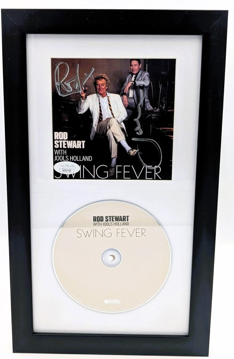 Rod Stewart y Jools Holland Cuadro con caratula de CD autografiada autenticada por JSA AX81420