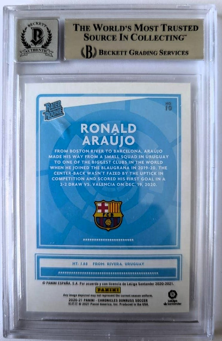 Ronald Araújo Tarjeta 2020-21 Autografiada Barcelona Donruss La Liga Certificada por Beckett 00014624880